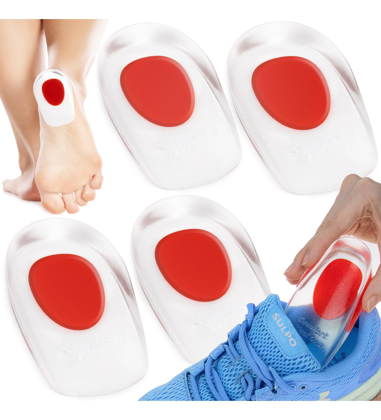 Sulpo Gel Heel Cushions - 2 Pair Inserts for Plantar Fasciitis Relief | Sporty & Chic Shoes High Heels Boots (Size 36-39) - Buy Online on GoSupps.com