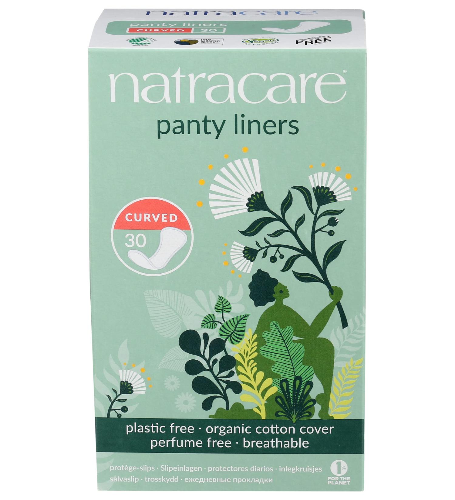 Natracare Organic Curved Panty Liners - 30 Count Pack, 100% Organic Cotton - Buy Online on GoSupps.com