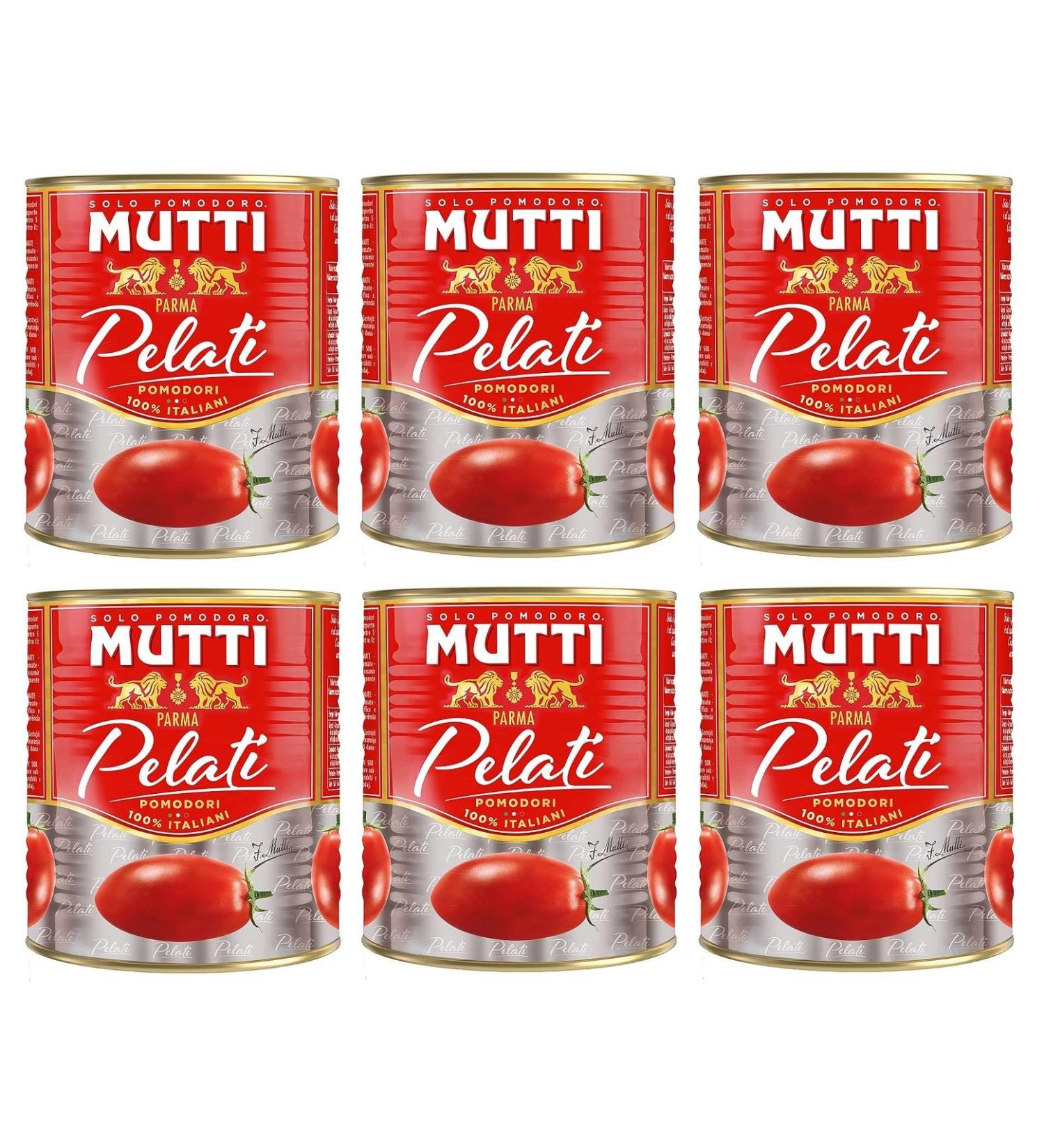 Mutti Pomodori Pelati 100% Italian Peeled Tomatoes 800g (800g) - Tomato Sauce (Pack of 6) - Buy Online on GoSupps.com
