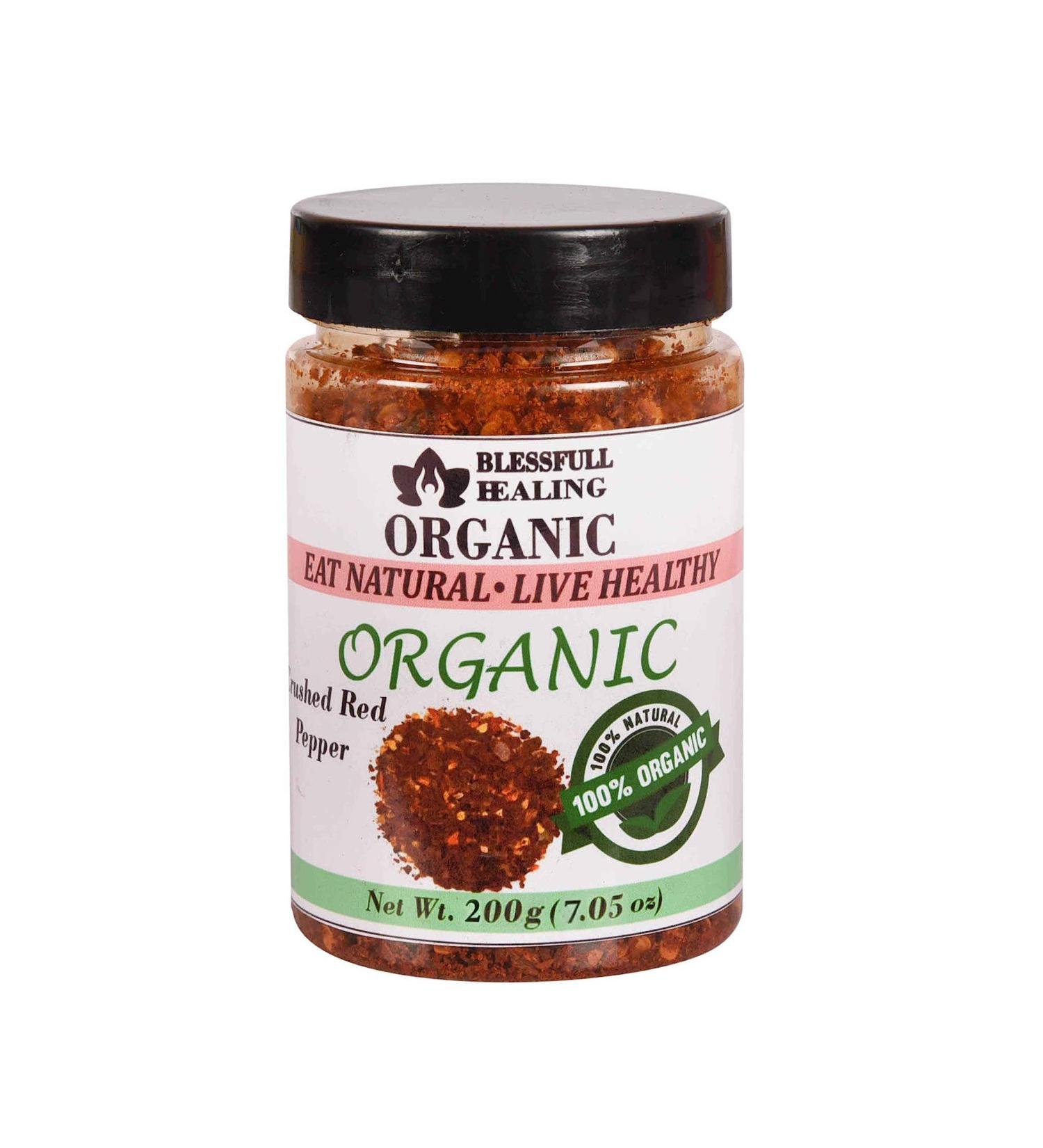 Blessfull Healing Organic Crushed Red Pepper 200 Gram Airtight Container (Packing May Vary) 200 Gram 7.05 oz - Buy Online on GoSupps.com