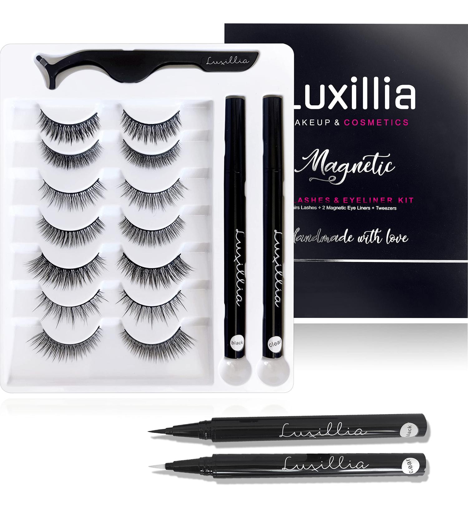 Luxillia Magnetic Eyeliner & Eyelash Kit - 8D Natural Look, Waterproof, 7 Pairs, Free Applicator - Buy Online on GoSupps.com