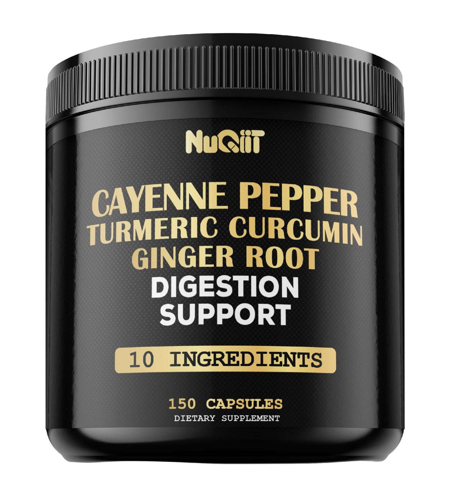 Cayenne Pepper Capsules with Turmeric Curcumin Root Ginger Root Berberine HCl & More - Support Immune System Digestion Joint Health & Heart Health - 150 Capsules - Buy Online on GoSupps.com