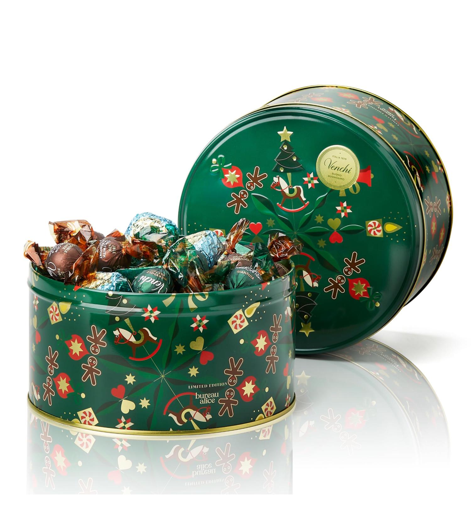 Venchi Grande Bo te de No l en m tal avec assortiment de chocolats et Chocoviar Stracciatella avec Nibs de Cacao et Cr me dition Limit e 400 g Sans Gluten Sans Colorants Id e Cadeau de No l - Buy Online on GoSupps.com