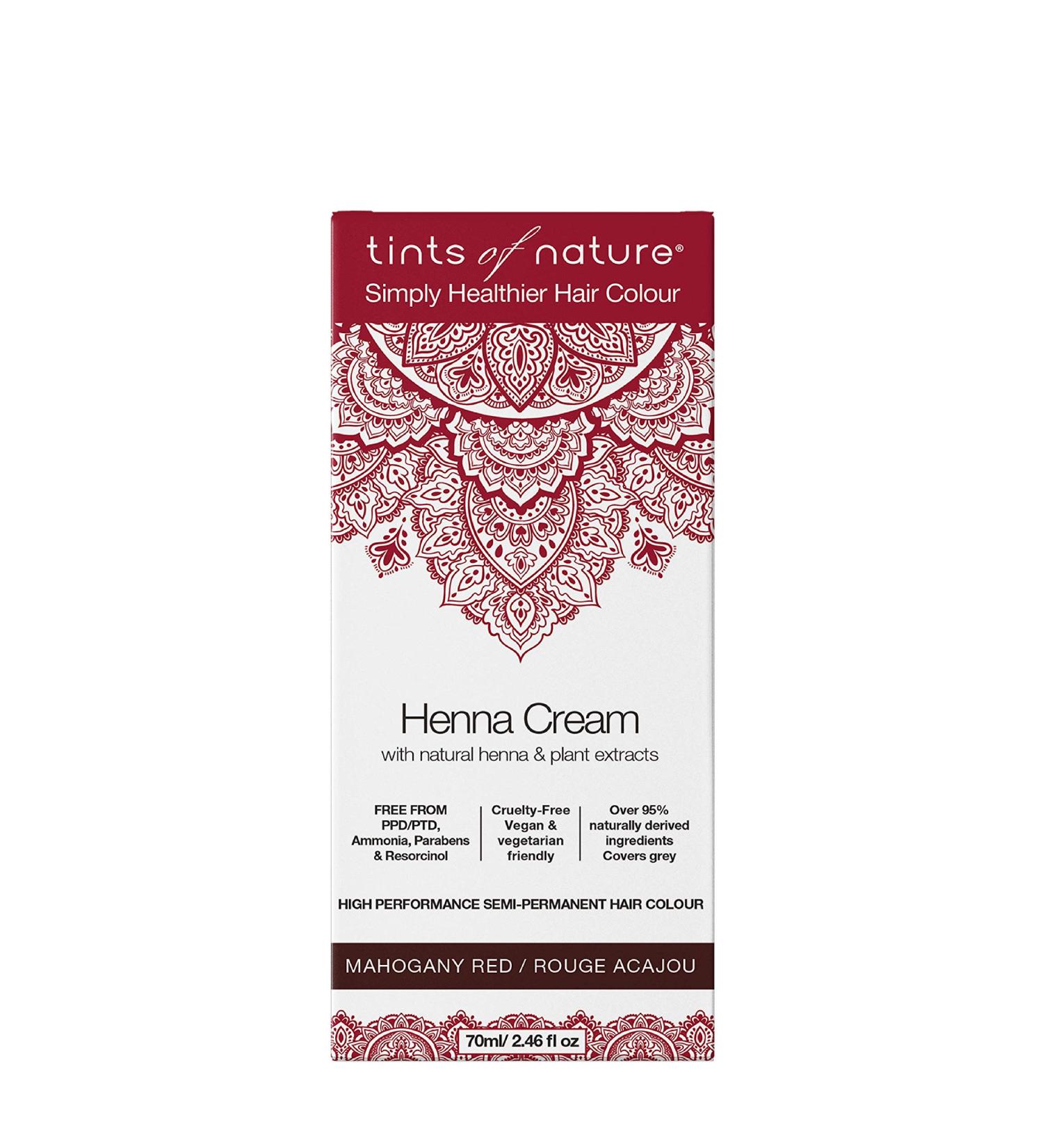 Tints of Nature Henna Cream Hair Colour - Organic Semi-Permanent Mahogany Red (70ml) - Buy Online on GoSupps.com