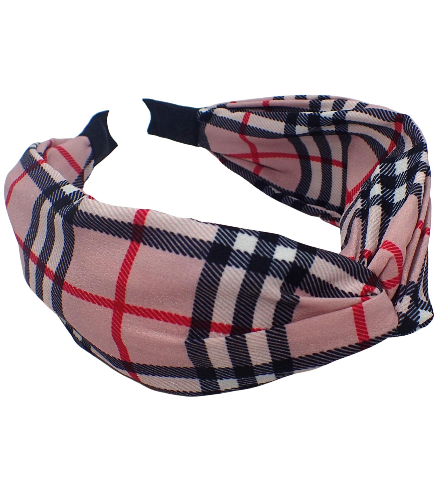 Topkids Accessories Twisted Tartan Alice Bands Adult Women Hair Accessories for Women Hair Bands for Women Thick Headband Womens Headbands Head Bands Adult Women Wide Headbands (Pink) - Buy Online on GoSupps.com