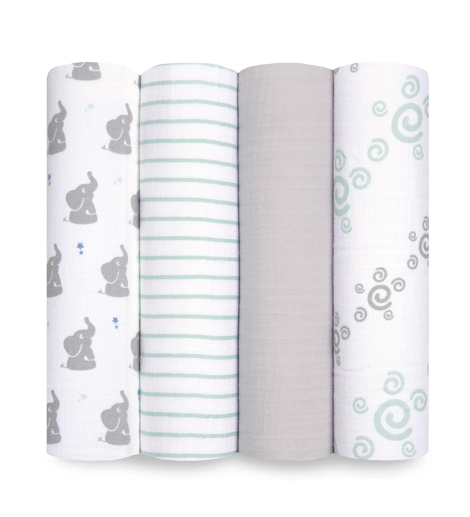 Aden + Anais Muslin Swaddle Plus Baby Star - Elephants | Soft & Breathable Fabric - Buy Online on GoSupps.com