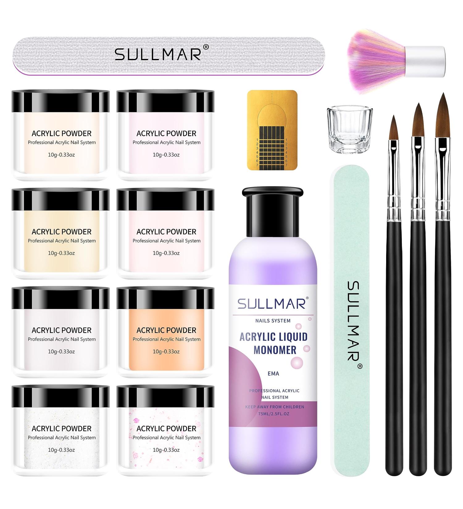 Acrylic Nail Kit for Beginners - 8 Colors Acrylic Powder & Liquid Complete Nail Tools Set - Professional Quality Nail Kits - Buy Online on GoSupps.com