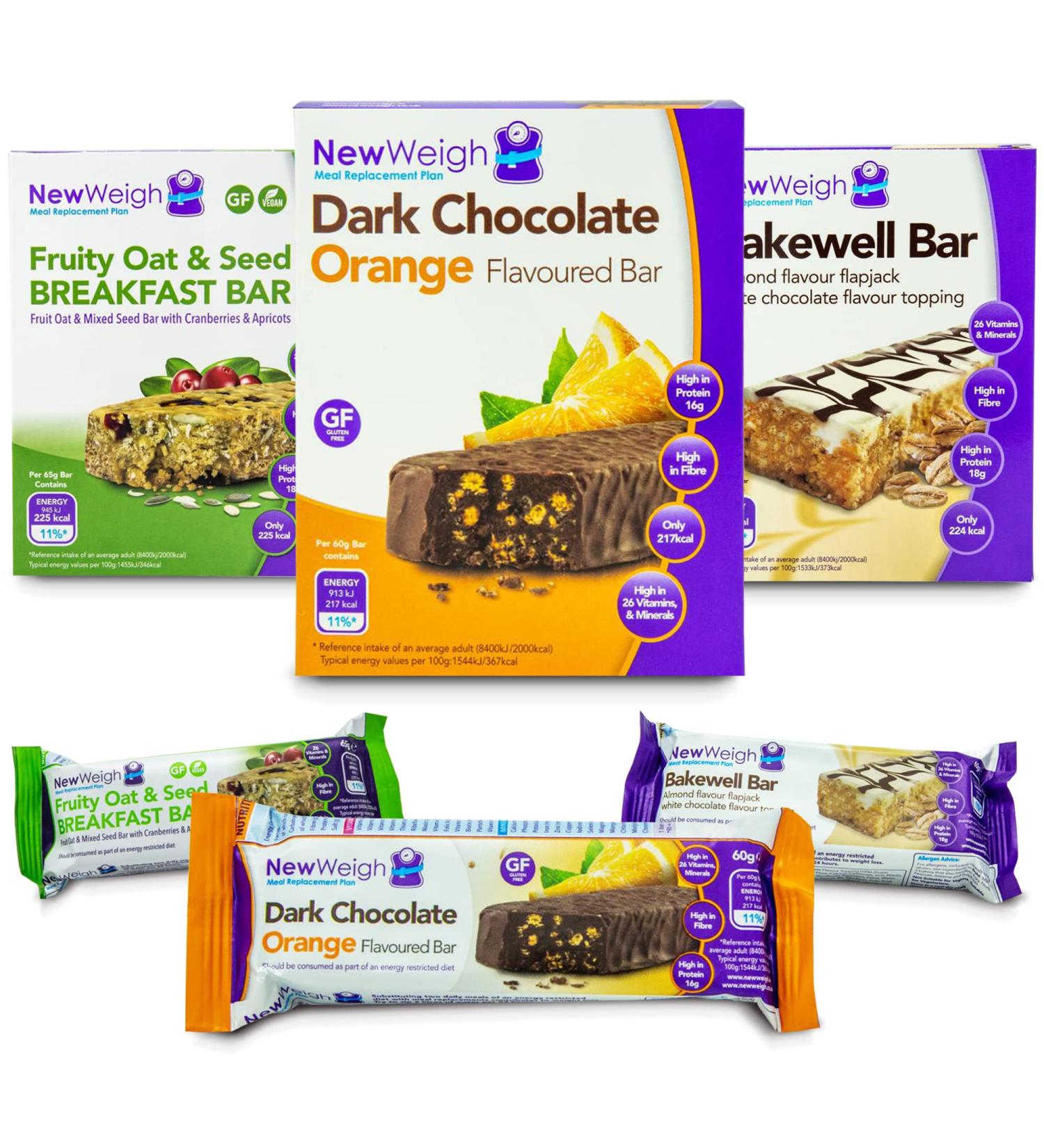 Dark Chocolate Orange Meal Replacement Protein Bars - High Fiber Energy Snack Bar for Vegetarians & Coeliacs (7 x 60g) - Buy Online on GoSupps.com