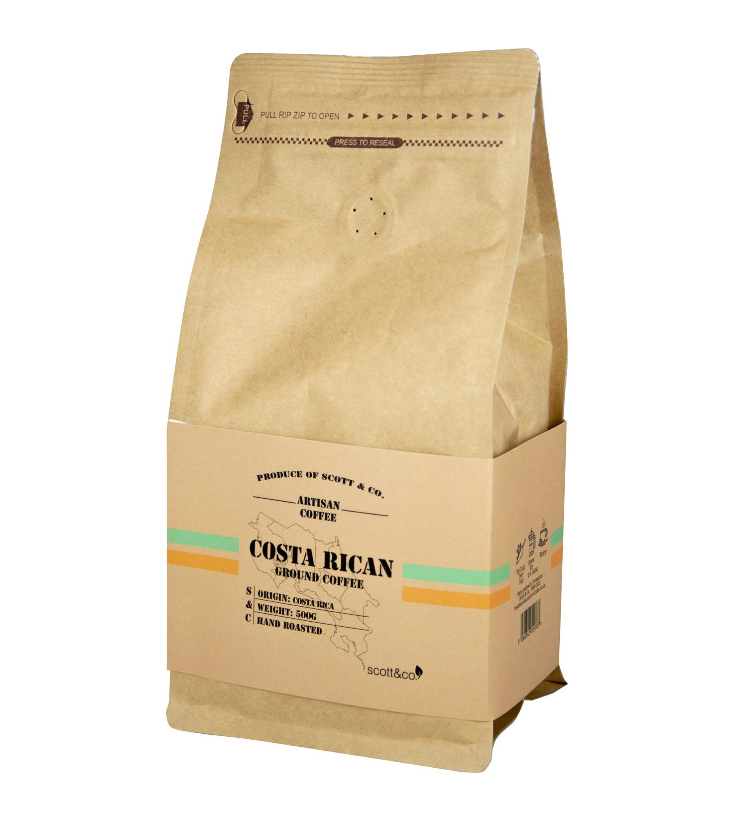 Costa Rican 100% Arabica Medium Roast Ground Coffee - 500g (Pack of 1) - Buy Online on GoSupps.com