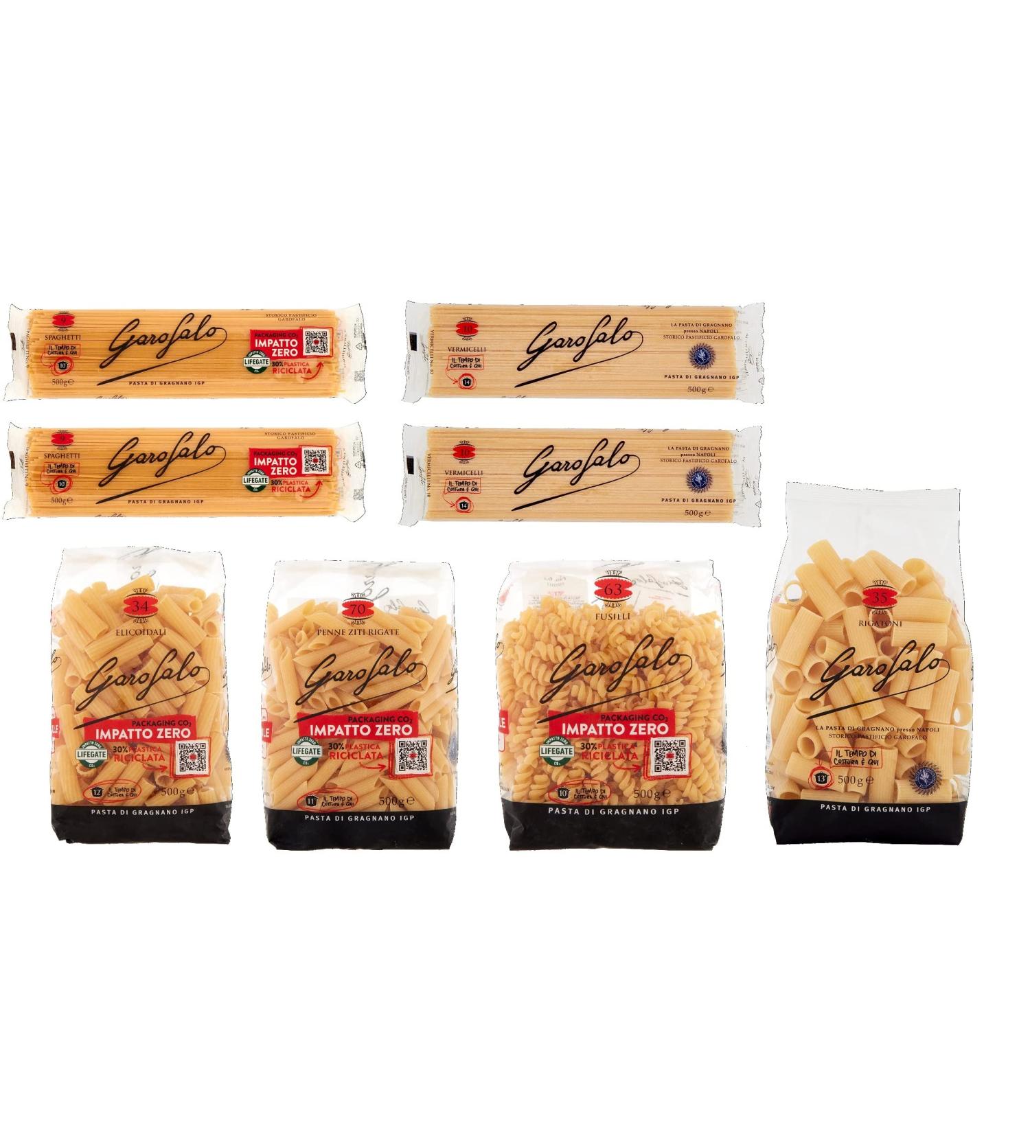  Italian Gourmet E.R. Pack of 8 Garofalo pasta (8 x 500g) Italian pasta made with durum wheat semolina + Italian Gourmet polpa 400g - Buy Online on GoSupps.com