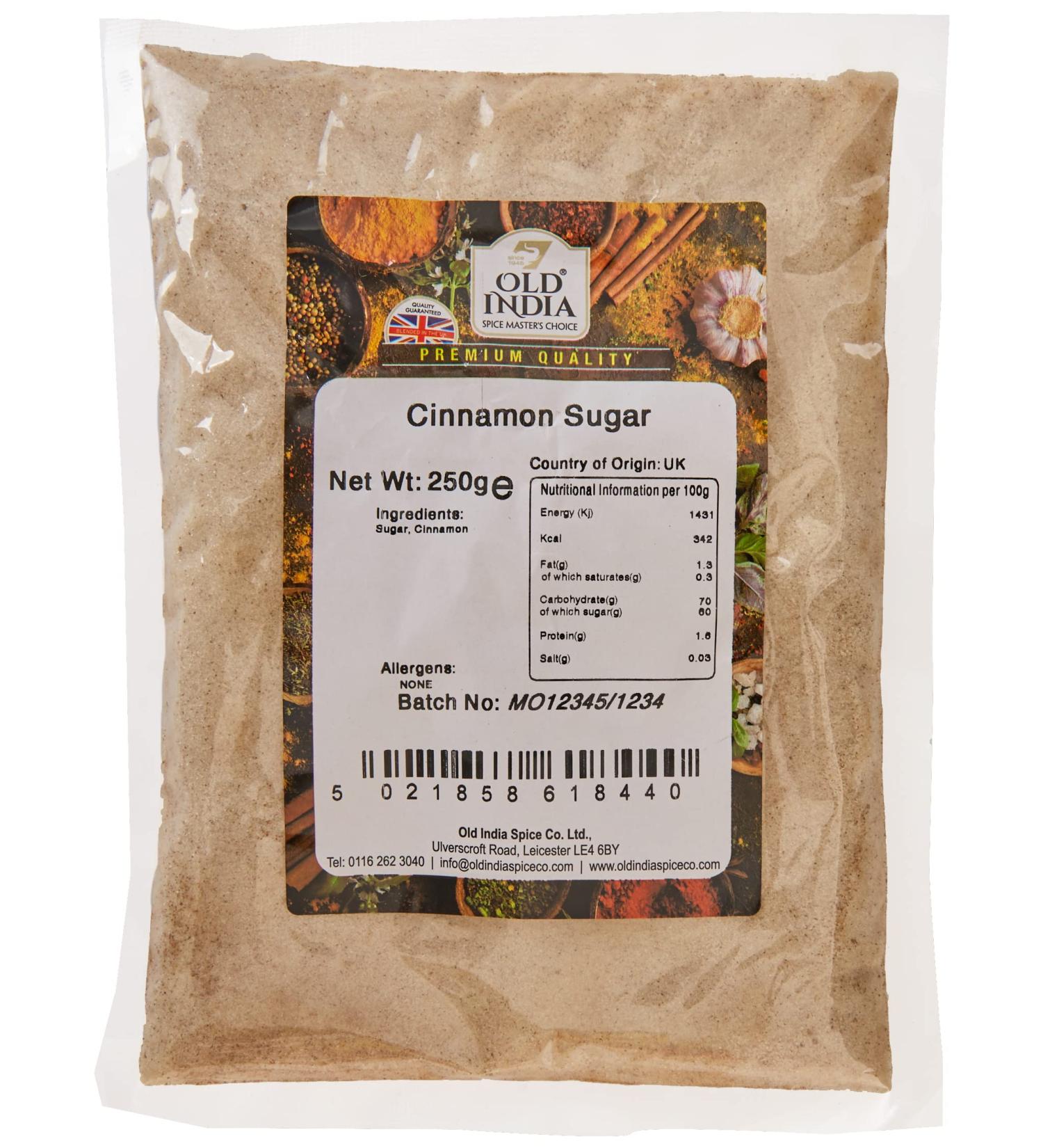 Old India Cinnamon Sugar - 250g: Premium Quality Sweet Spice Blend - Buy Online on GoSupps.com