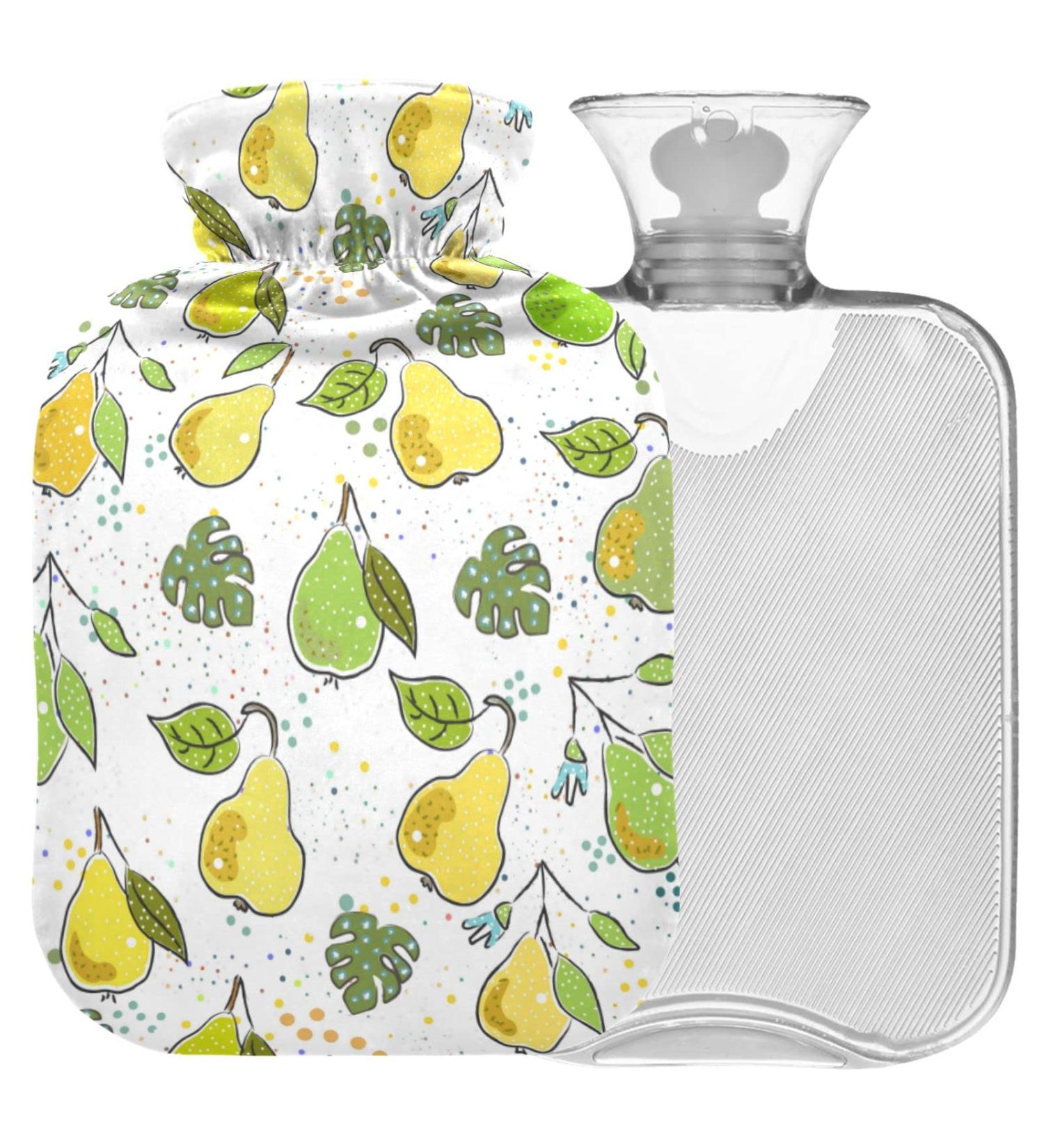NAANLE Palm Leaf Hot Water Bottle with Cover - 1L for Menstrual Cramps Pain Relief & Heat Therapy | Transparent Design - Buy Online on GoSupps.com