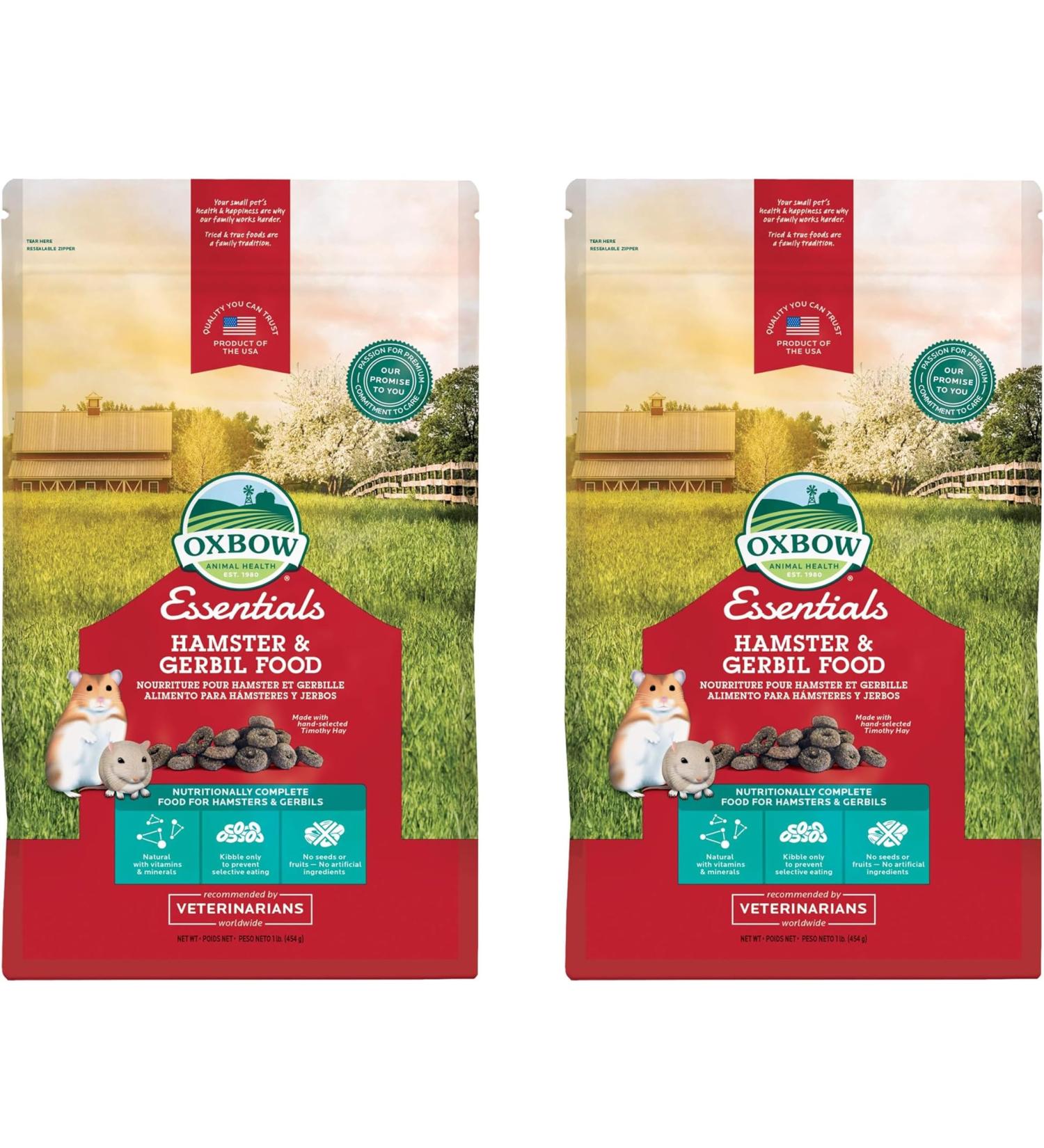 0XB0W Essentials Hamster Gerbil Food (2 Packs of 1 Pound Each) - Buy Online on GoSupps.com