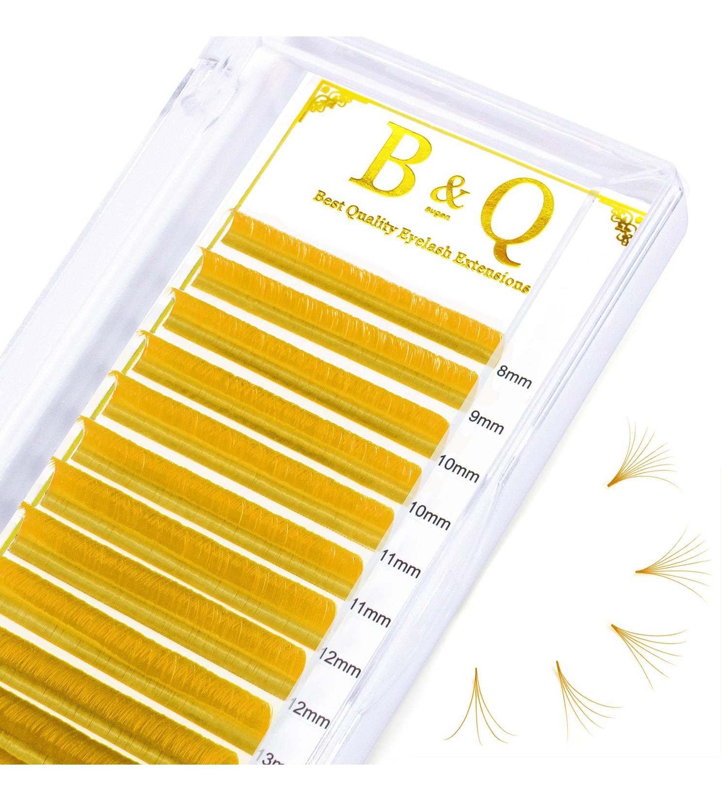 Orange Self-Fan Eyelashes D-0.07 Mix | Easy Fan Lashes for Volume | D Curl Colored Extensions 8-15mm - Buy Online on GoSupps.com