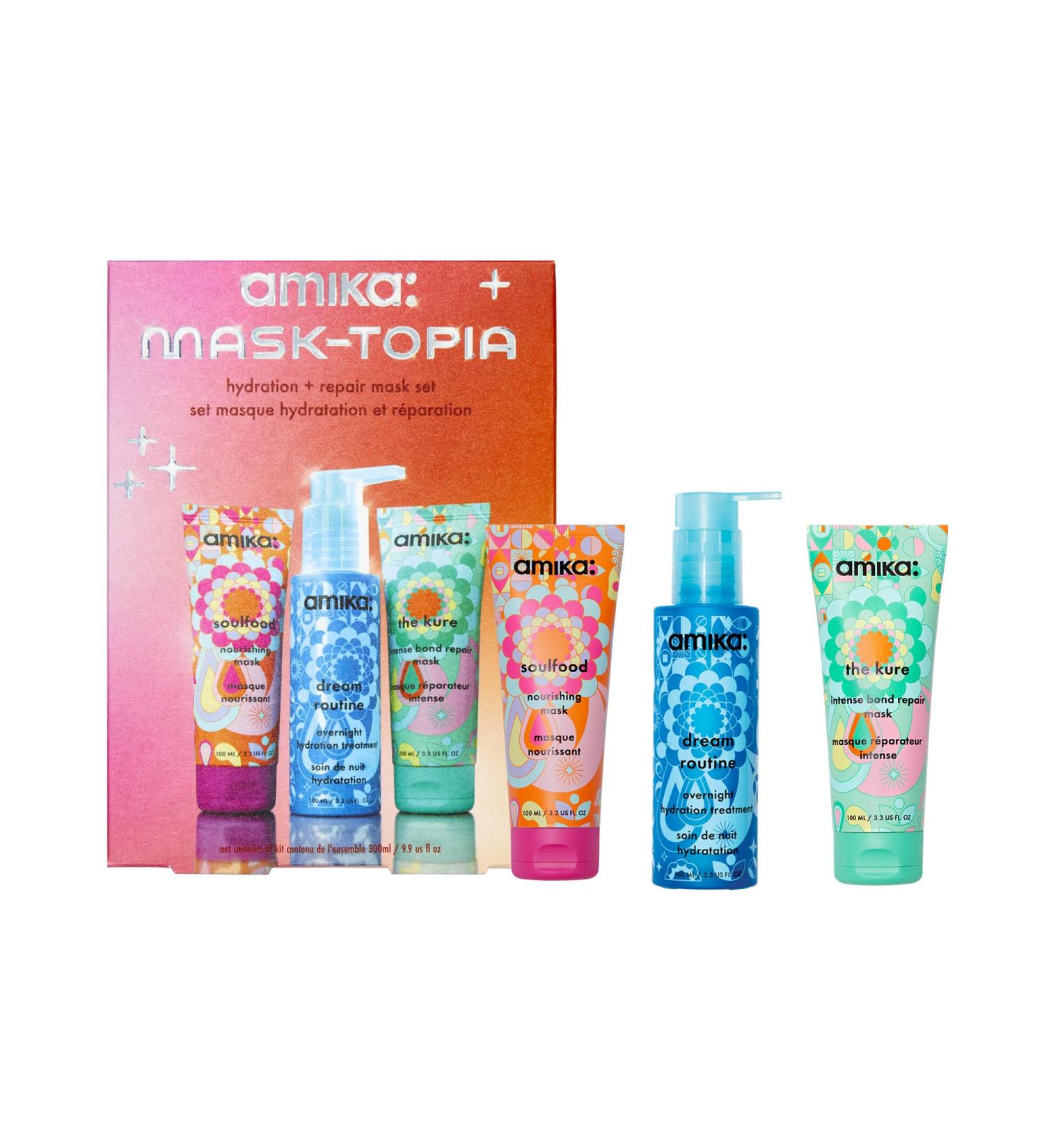 Amika Mask-Topia Hydration & Repair Hair Mask Set - International Shipping Available | Revitalize Your Hair Today - Buy Online on GoSupps.com