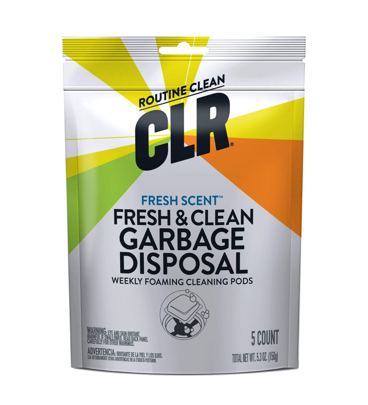 CLR Fresh & Clean Garbage Disposal Cleaning Pods - 5 Weekly Foaming Pods - Fresh Scent - Packaging May Vary - Buy Online on GoSupps.com