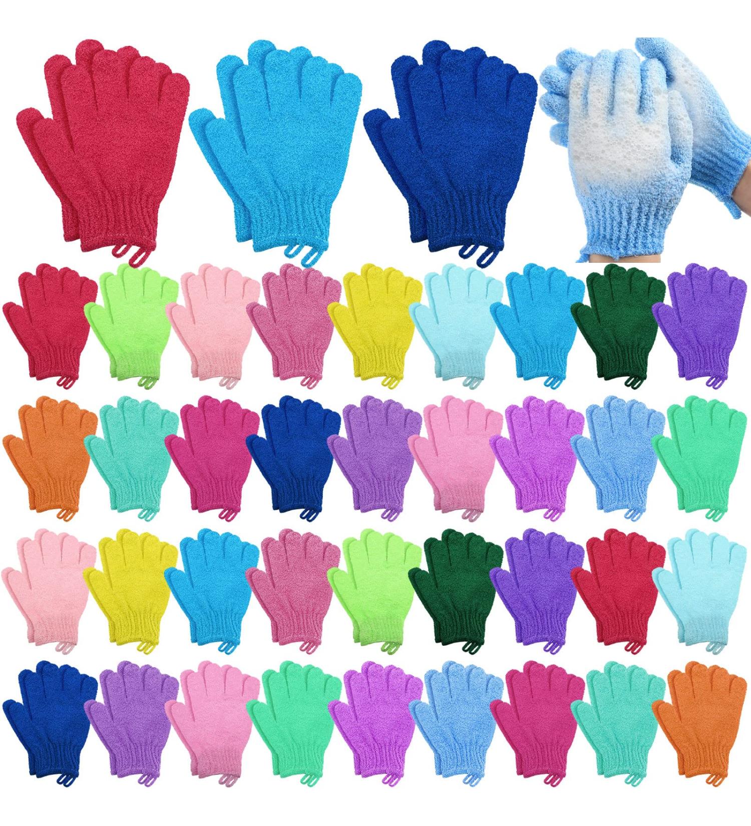 72pcs Double Sided Exfoliating Shower Gloves | Body Scrubber for Men, Women & Kids | Beauty Spa Massage Tool | Bathing Scrub | 18 Colors - Buy Online on GoSupps.com