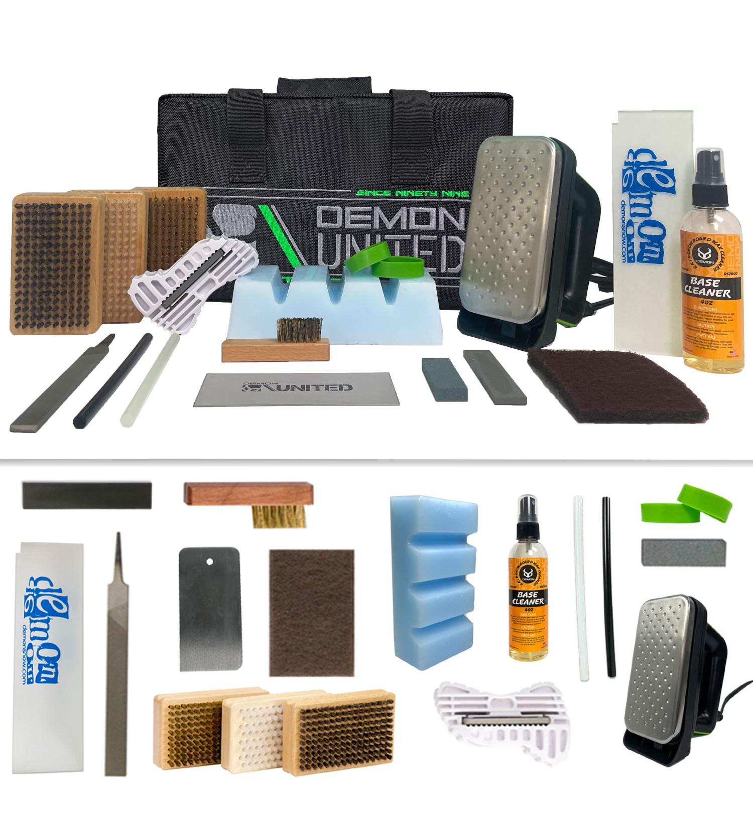 Demon Hyper Speed Ski & Snowboard Tune Kit with Iron - 1lb Wax Block & Base Cleaner - Buy Online on GoSupps.com