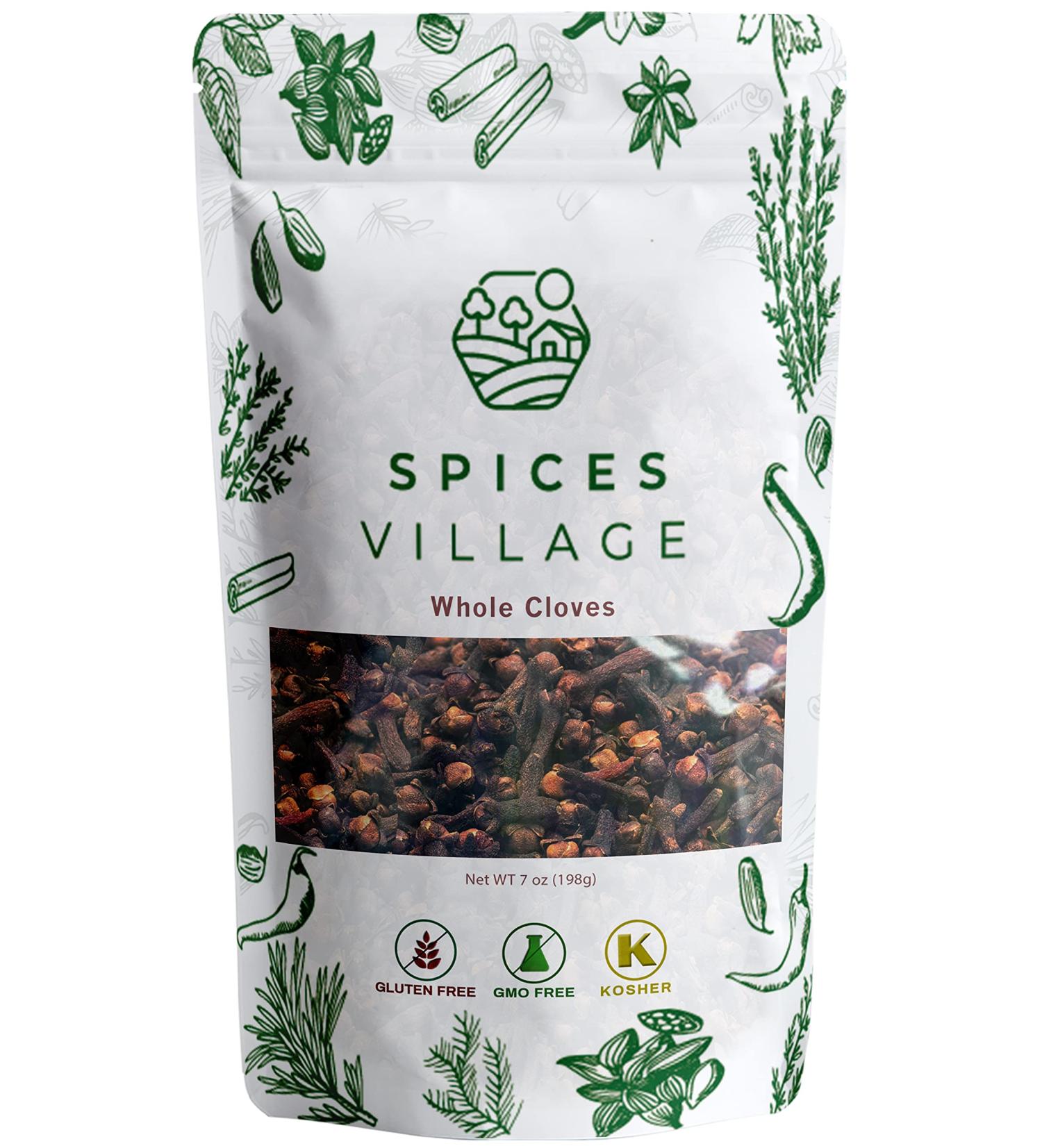 Spices Village Whole Cloves 7 oz - Kosher, All Natural Dried Clove Buds - Gluten Free, Non GMO - Ideal for Food, Tea, Potpourri - KETO Friendly - Resealable Bulk Bag - Buy Online on GoSupps.com