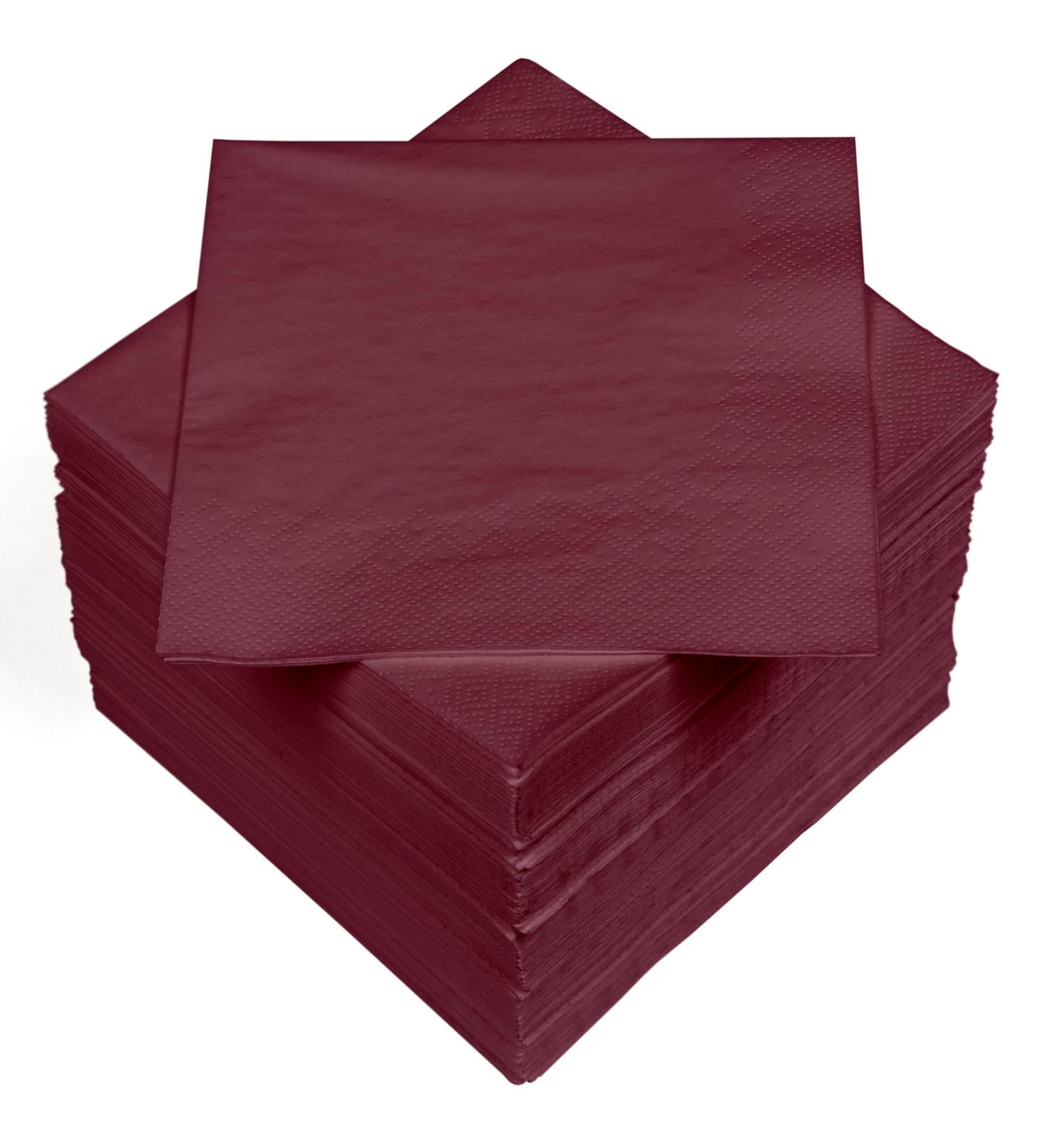 HEKU 100 Monochrome Napkins - 3-Layer 33x33cm | Highly Absorbent & Stylish Bordeaux | Uniform Quality for Events & Gastronomy | Practical 5-Pack - Buy Online on GoSupps.com