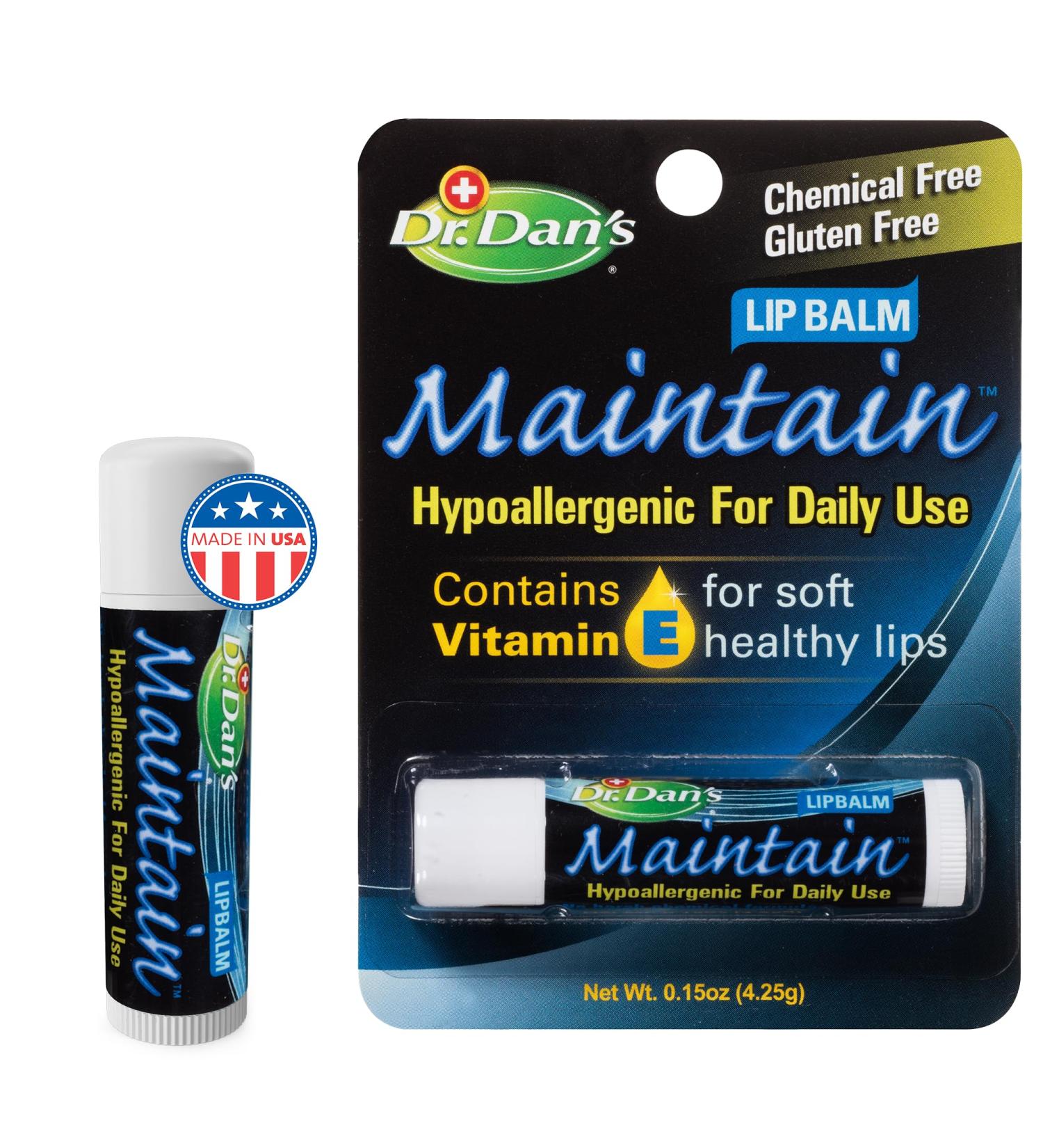 Dr. Dan's Maintain Lip Balm - Vitamin E Beeswax Perfect for Cortibalm Aftercare Moisturizes Dry Lips Soft & Smooth Finish - 1 Pack - Buy Online on GoSupps.com