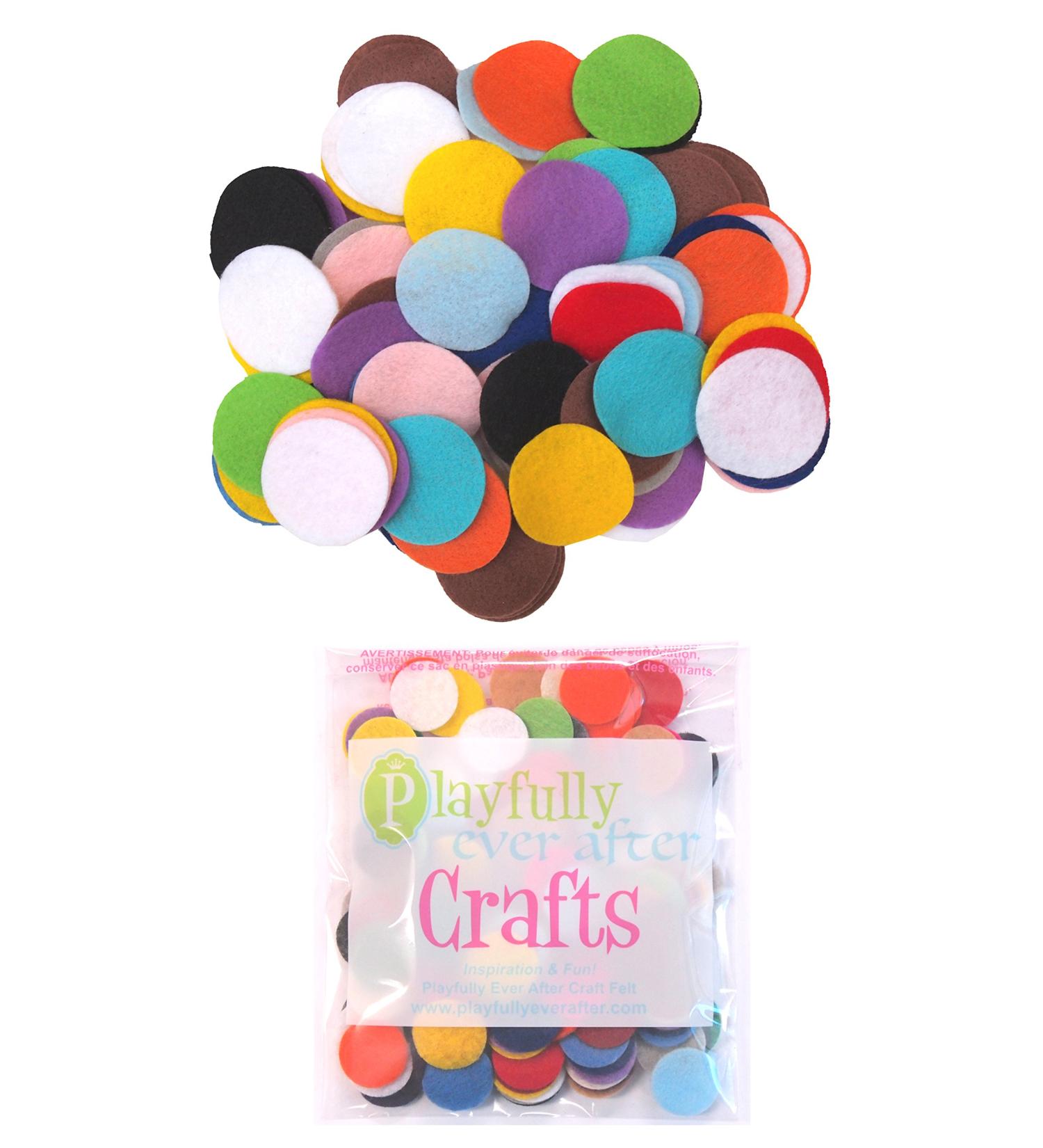 200pc 1 Inch Craft Felt Circles - Mixed Color Assortment by Playfully Ever After - Buy Online on GoSupps.com