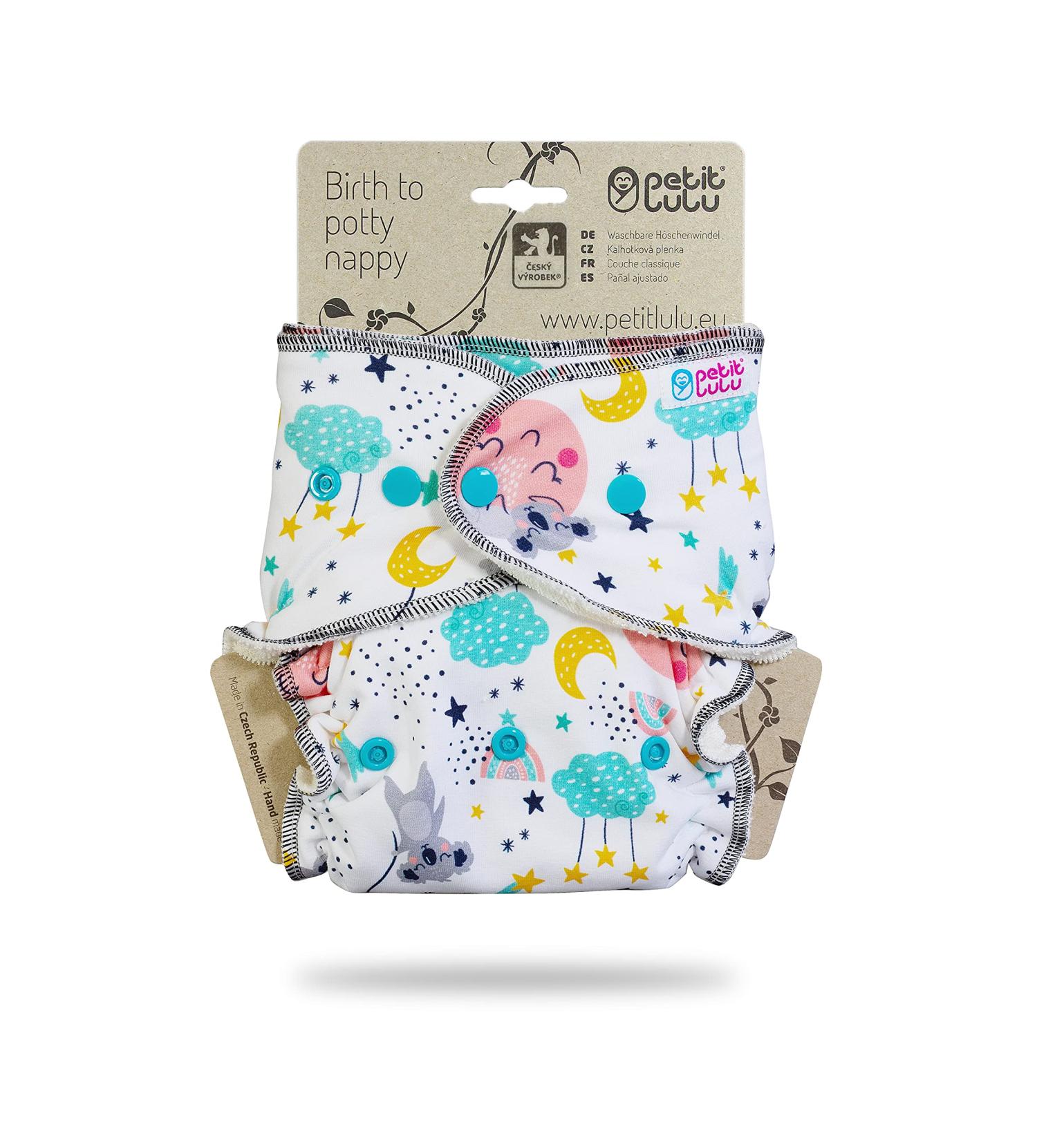 Shop Petit Lulu One Size Snaps Diaper (5-16 kg) - Dreaming Koalas | Eco-Friendly International Shipping Available! - Buy Online on GoSupps.com