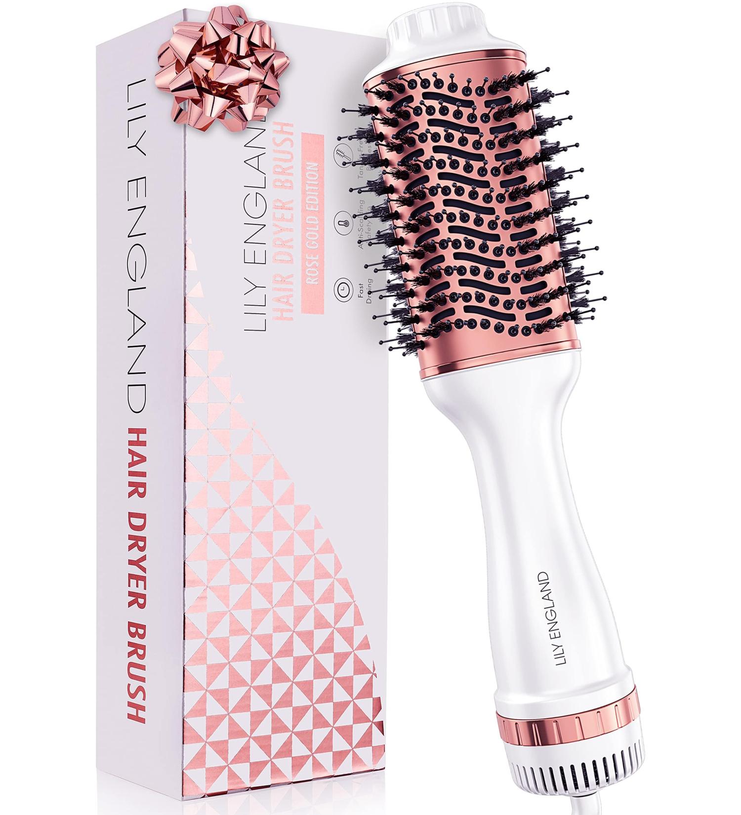 Lily England Hair Dryer Brush - Hot Air Brush with Adjustable Temperature - Hot Brush for Hair Styling - Hot Air Styler & Heated Hair Brush Dryer - Buy Online on GoSupps.com