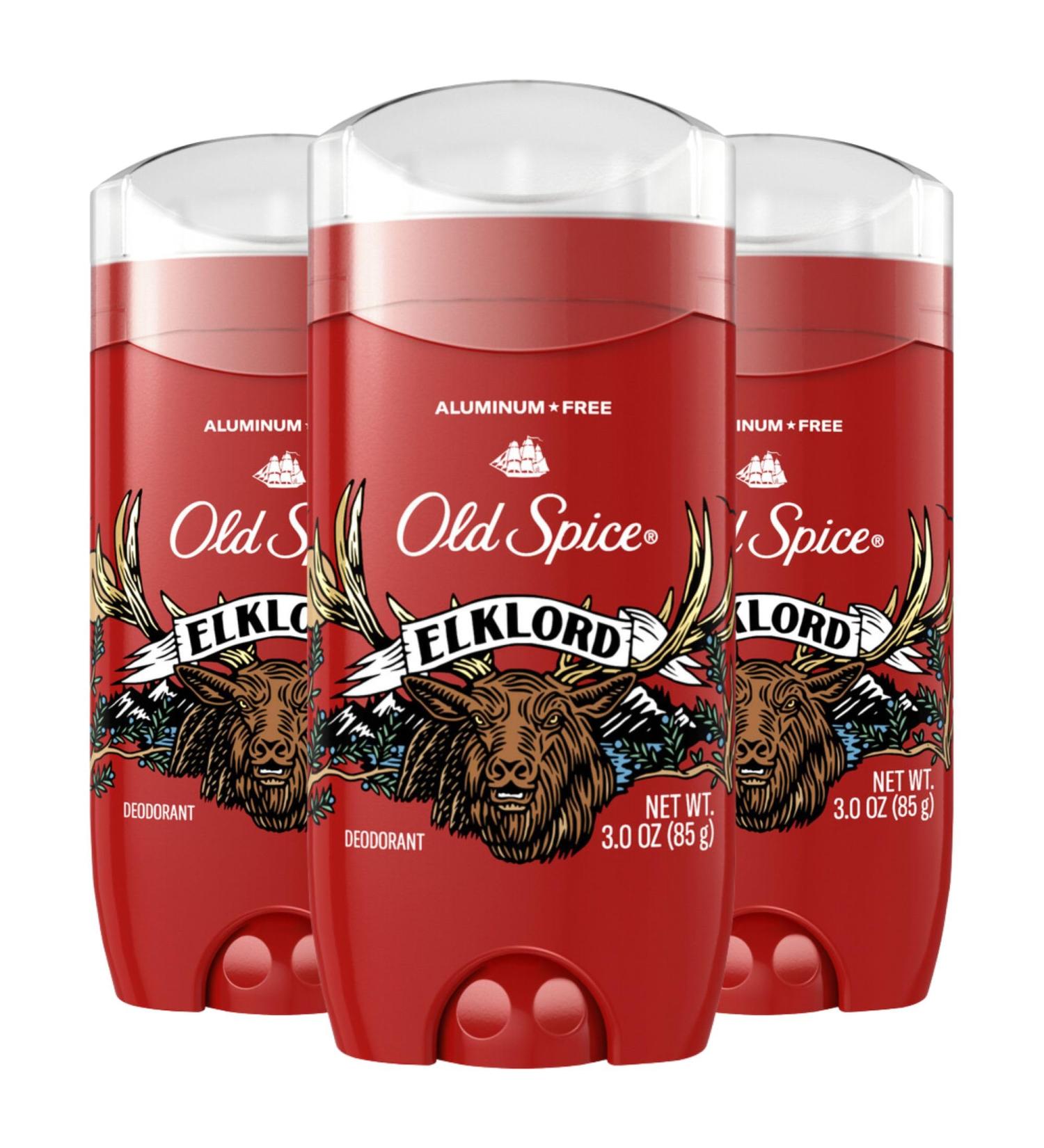 Old Spice Aluminum Free Deodorant for Men ElkLord 48 Hr. Protection 3.0oz (Pack of 3) Elklord 3 Ounce (Pack of 3) - Buy Online on GoSupps.com