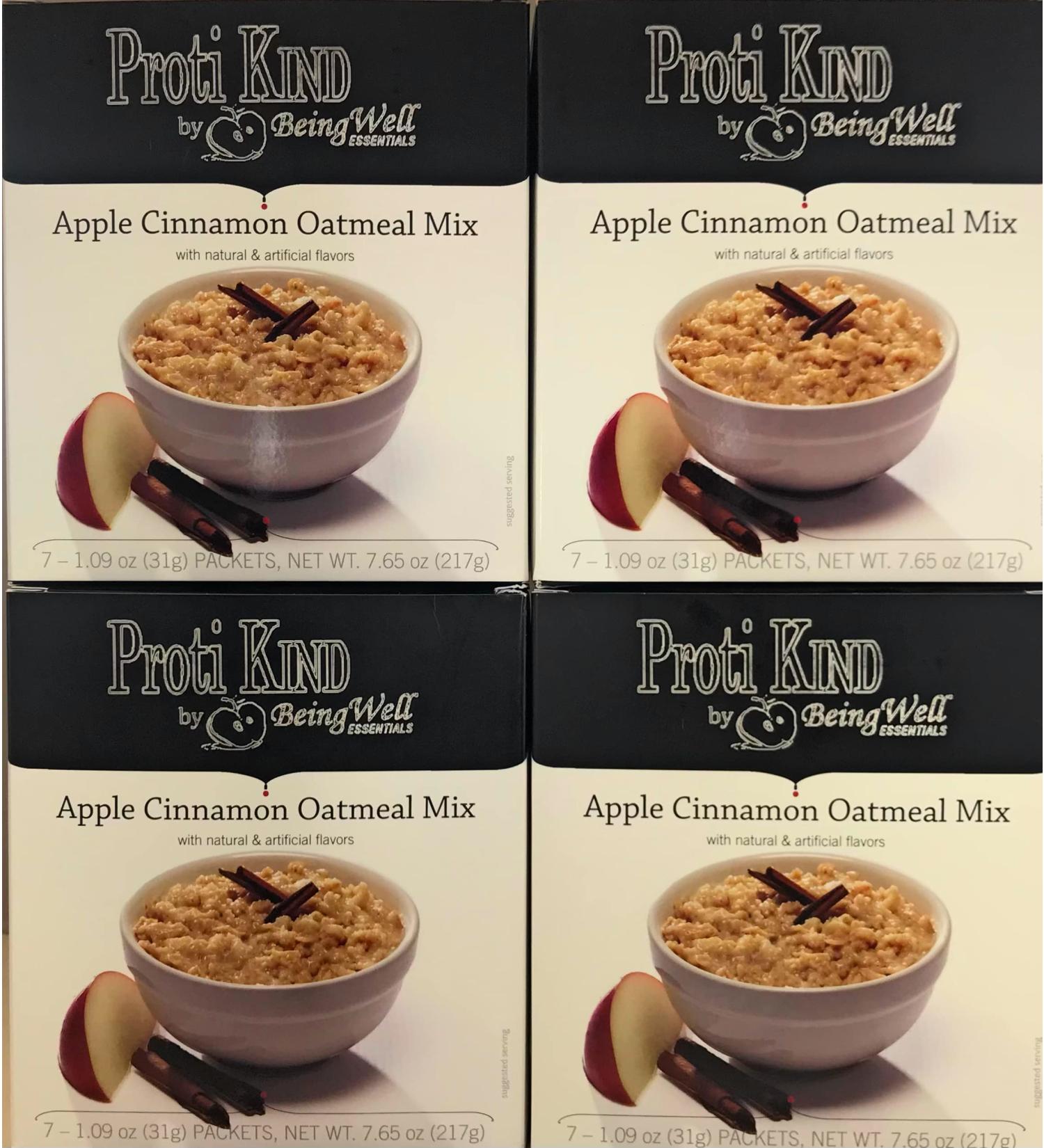 Proti King High Protein Oatmeal for Weight Loss - 7 Servings per box - 15g Protein - 120 Calories (Apple Cinnamon 28 servings)