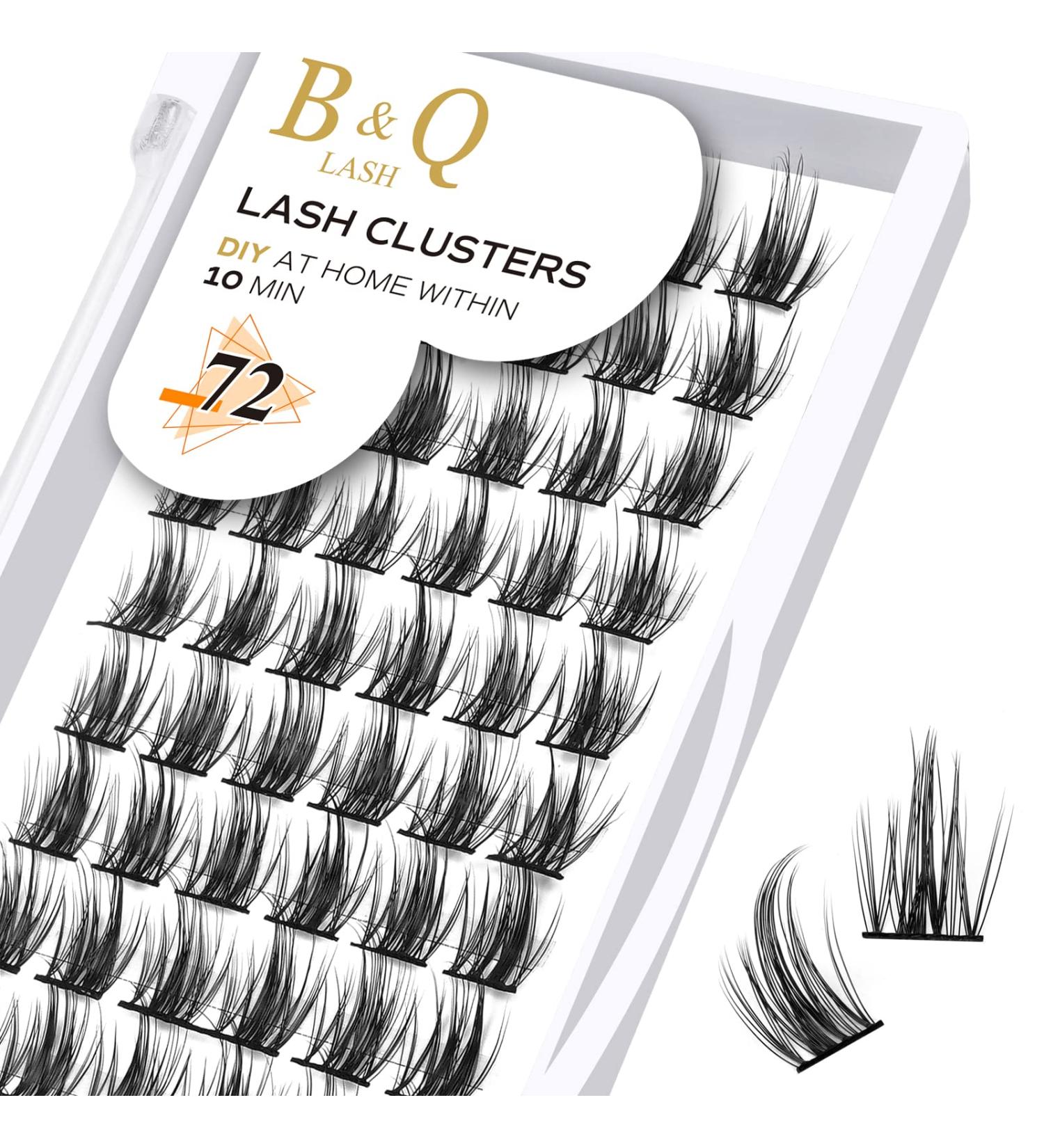 D Curl 18mm DIY Lash Extensions - 72 Clusters Wispy Volume Individual Eyelash Extensions - B&Q LASH D-18mm - Buy Online on GoSupps.com