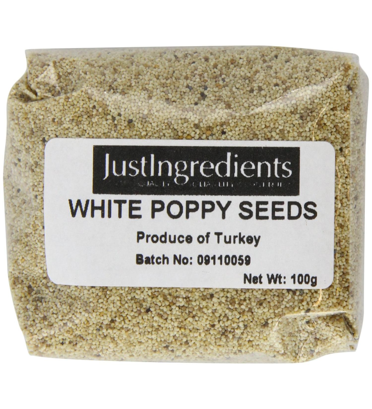 JustIngredients Essential White Poppy Seeds 100g - Pack of 5 - Buy Online on GoSupps.com