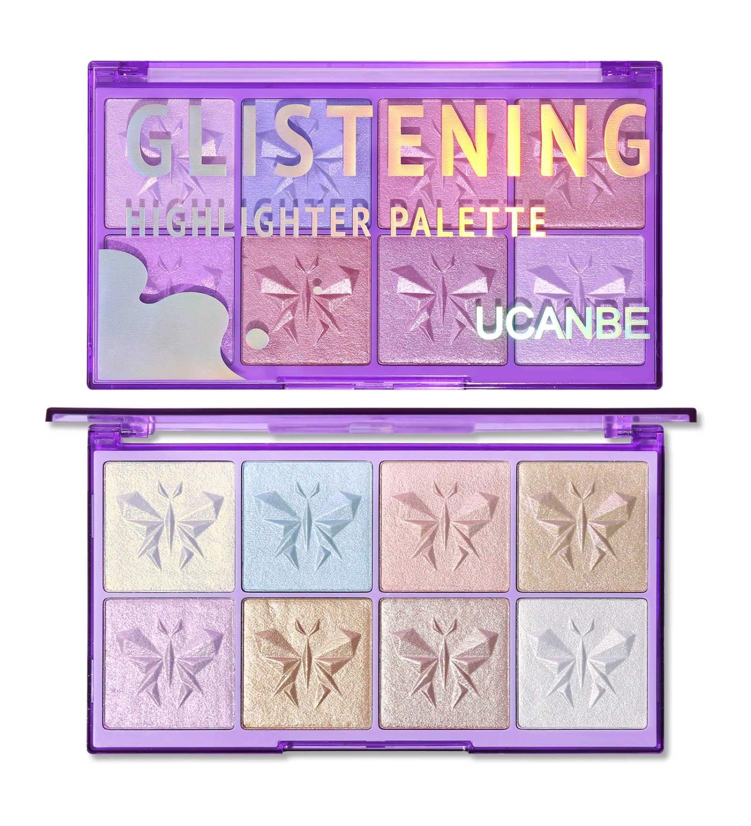 UCANBE 8 Colors Holographic Face Highlighter Palette - Shimmering Illuminating Makeup for Starlight Glow - Buy Online on GoSupps.com