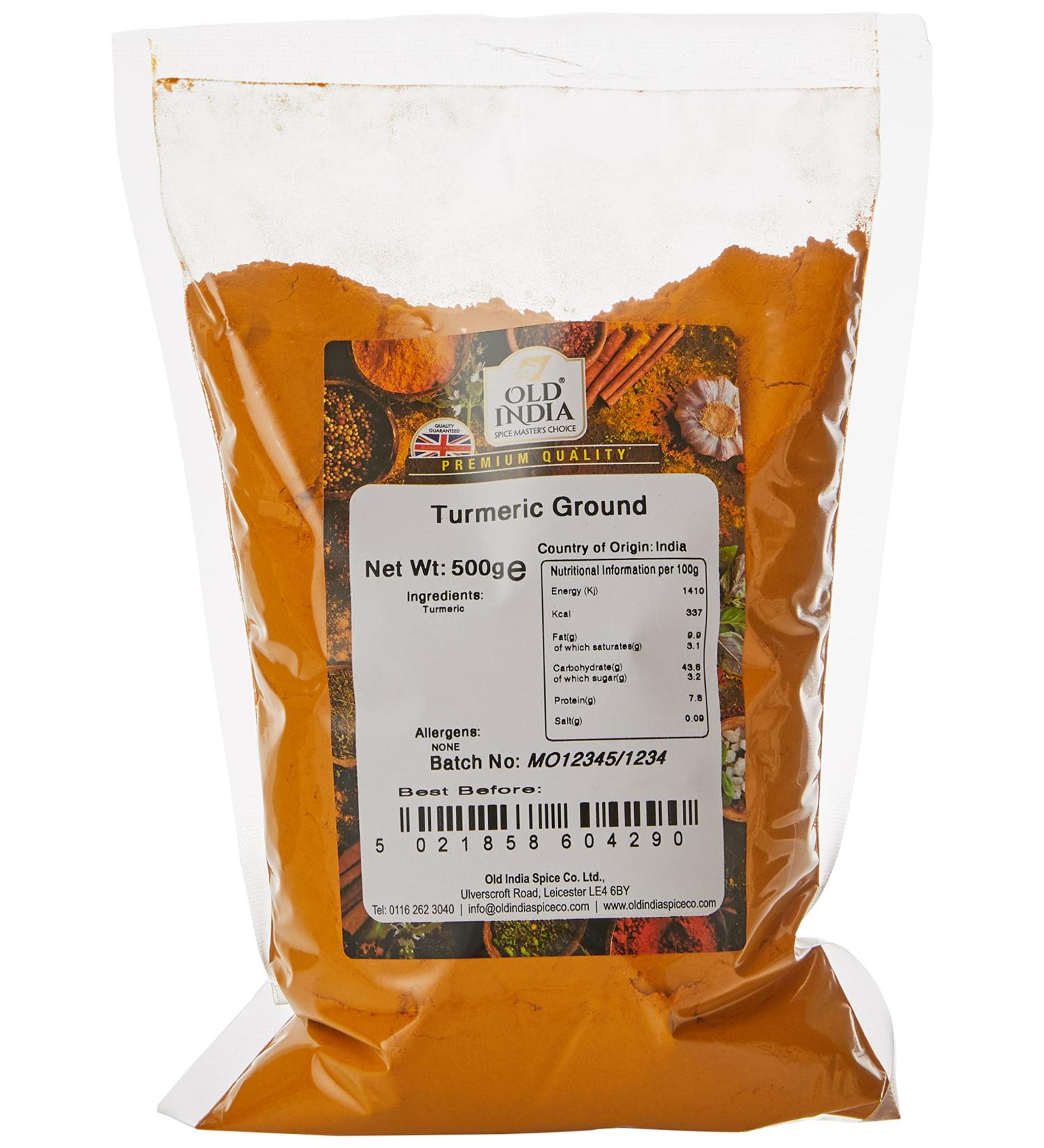 Old India Turmeric Ground 500g - Premium Quality Spice for Culinary & Health Benefits - Buy Online on GoSupps.com