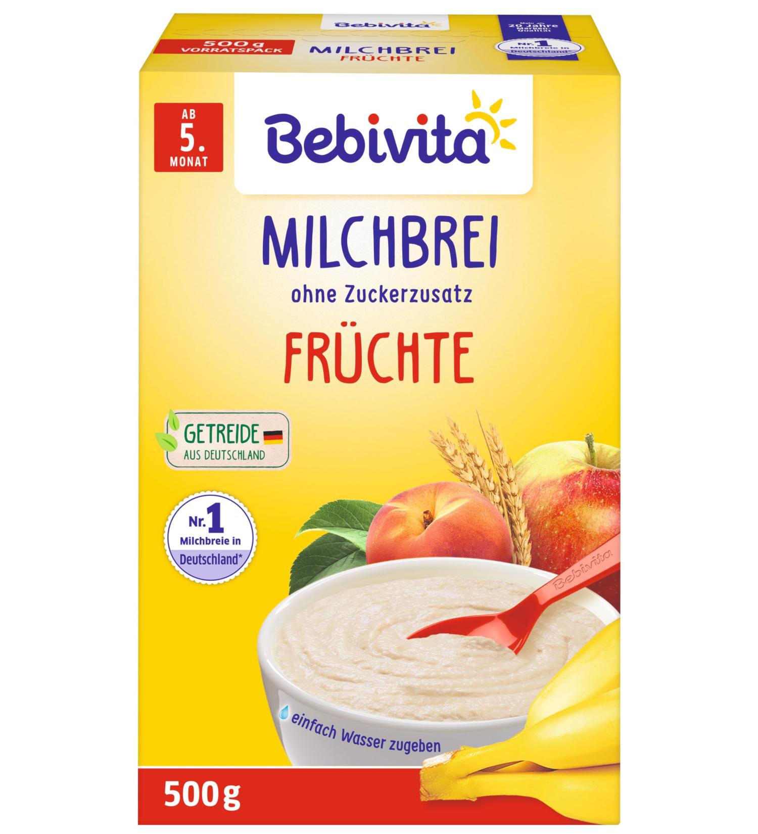 Bebivita milk porridge without added sugar milk porridge fruit (4x500g) Da11301 Mb Fruits 500g New milk porridge fruit