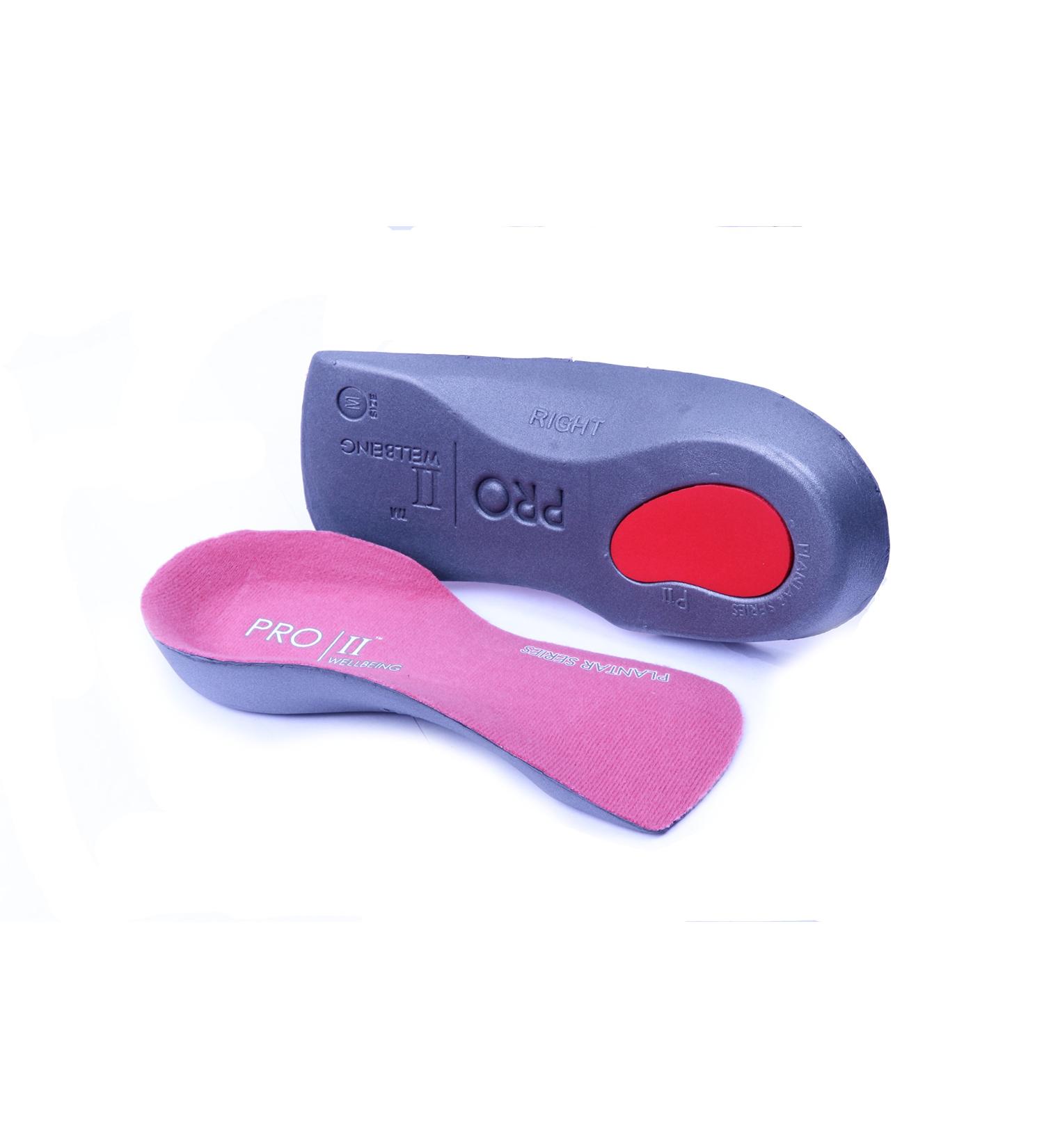 PRO 11 WELLBEING 3/4 Insoles for Plantar Fasciitis and Over-Pronation (7/8.5 UK Pink) 7/8.5 UK Pink