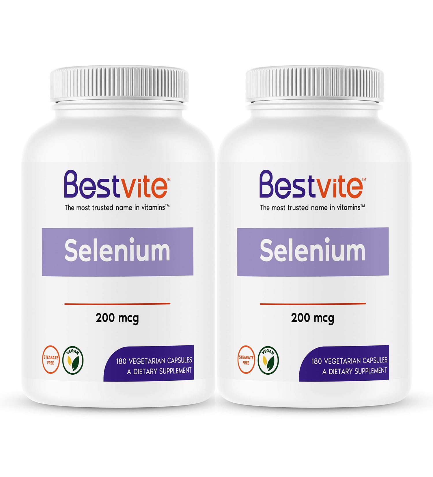 Selenium 200mcg (360 Vegan Capsules) 2-Pack - Non-GMO, No Stearates or Flow Agents - Gluten Free - 180 Count x 2 - Buy Online on GoSupps.com