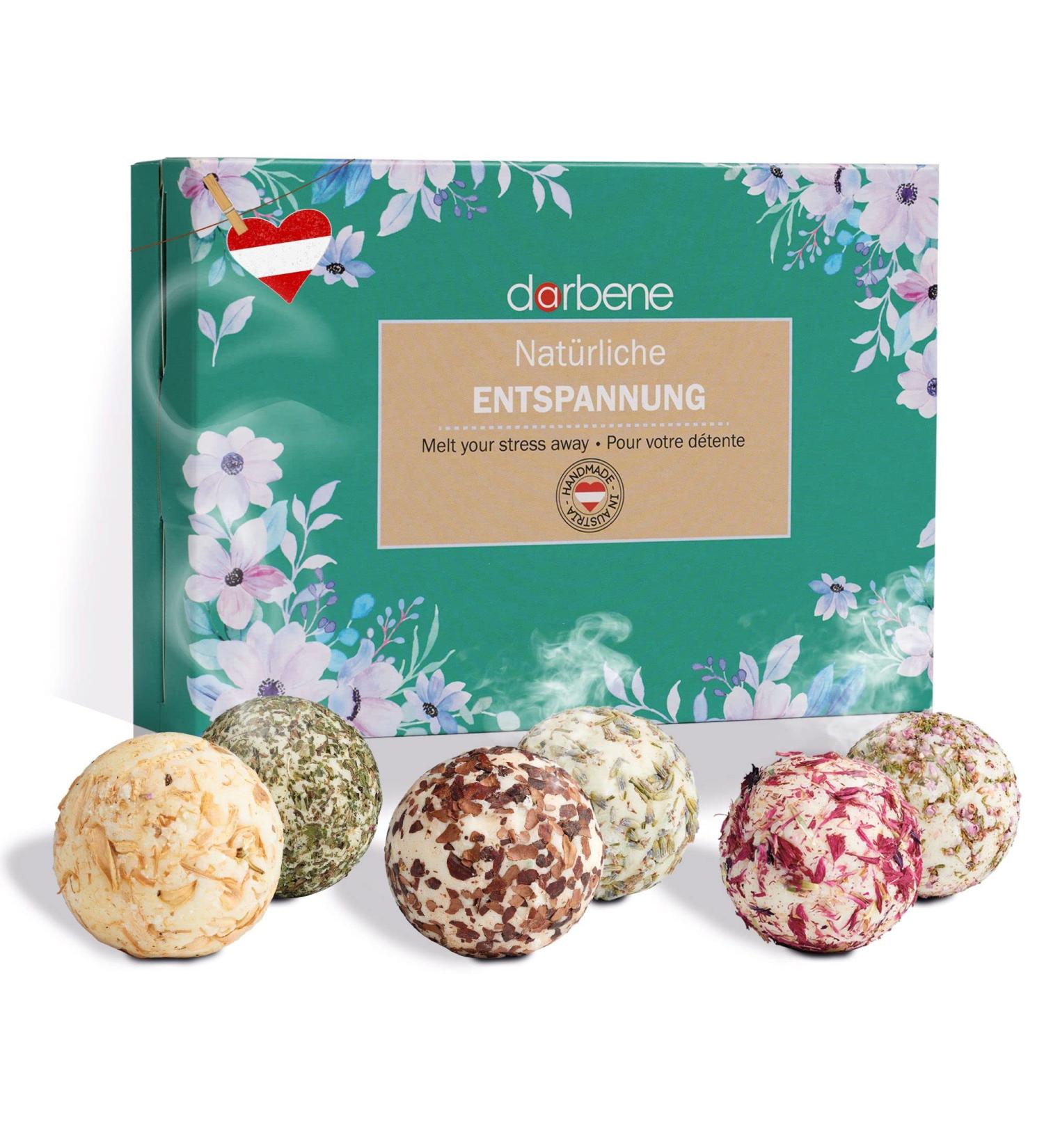 Organic Baths Gift Set - 6 Essential Oil Bath Balls from Austria | Perfect Birthday Present & Relaxation Gift for Women Friends & Family - Buy Online on GoSupps.com