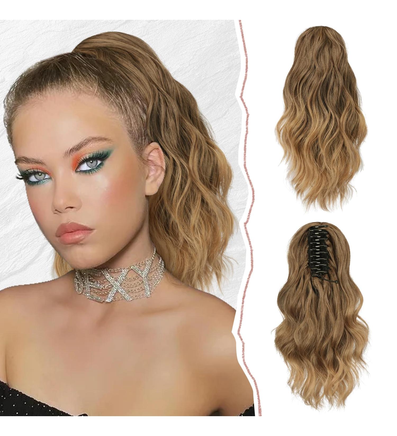 Sofeiyan Clip-in Ponytail Extension - Curly Heat-Resistant Hairpiece for Women - Brown to Ash Brown - Buy Online on GoSupps.com