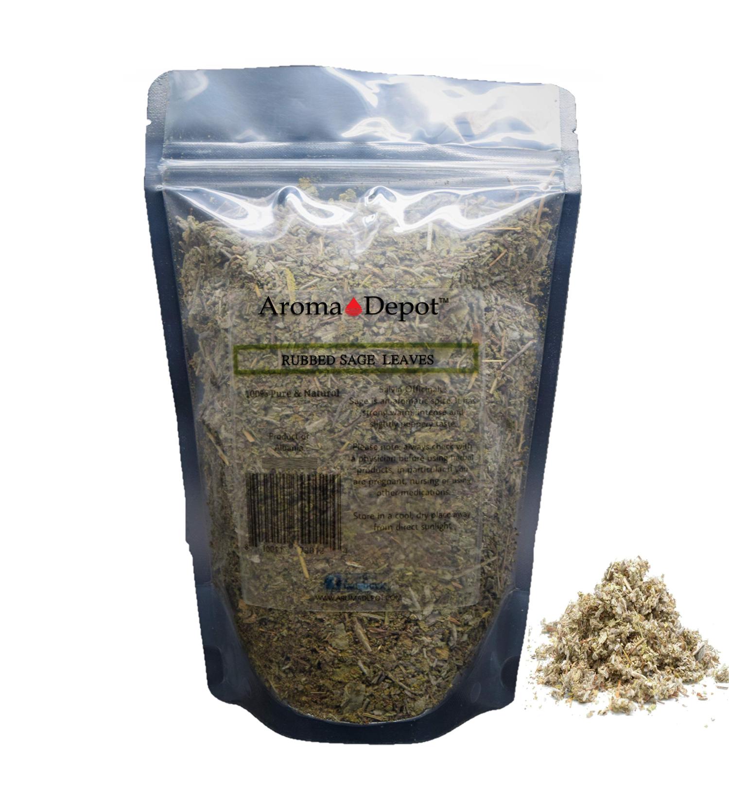 Whole Rubbed Sage - 100% Natural Herb Spice Seasoning - 4 oz Pack - Kosher, Gluten-Free, Non GMO - Buy Online on GoSupps.com