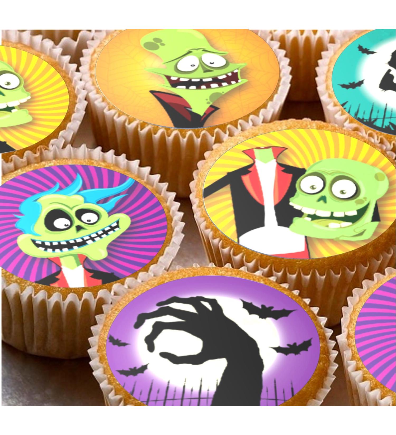 24 Zombie edible Cupcake Cake Toppers Wafer Rice Paper precut decoration - Buy Online on GoSupps.com