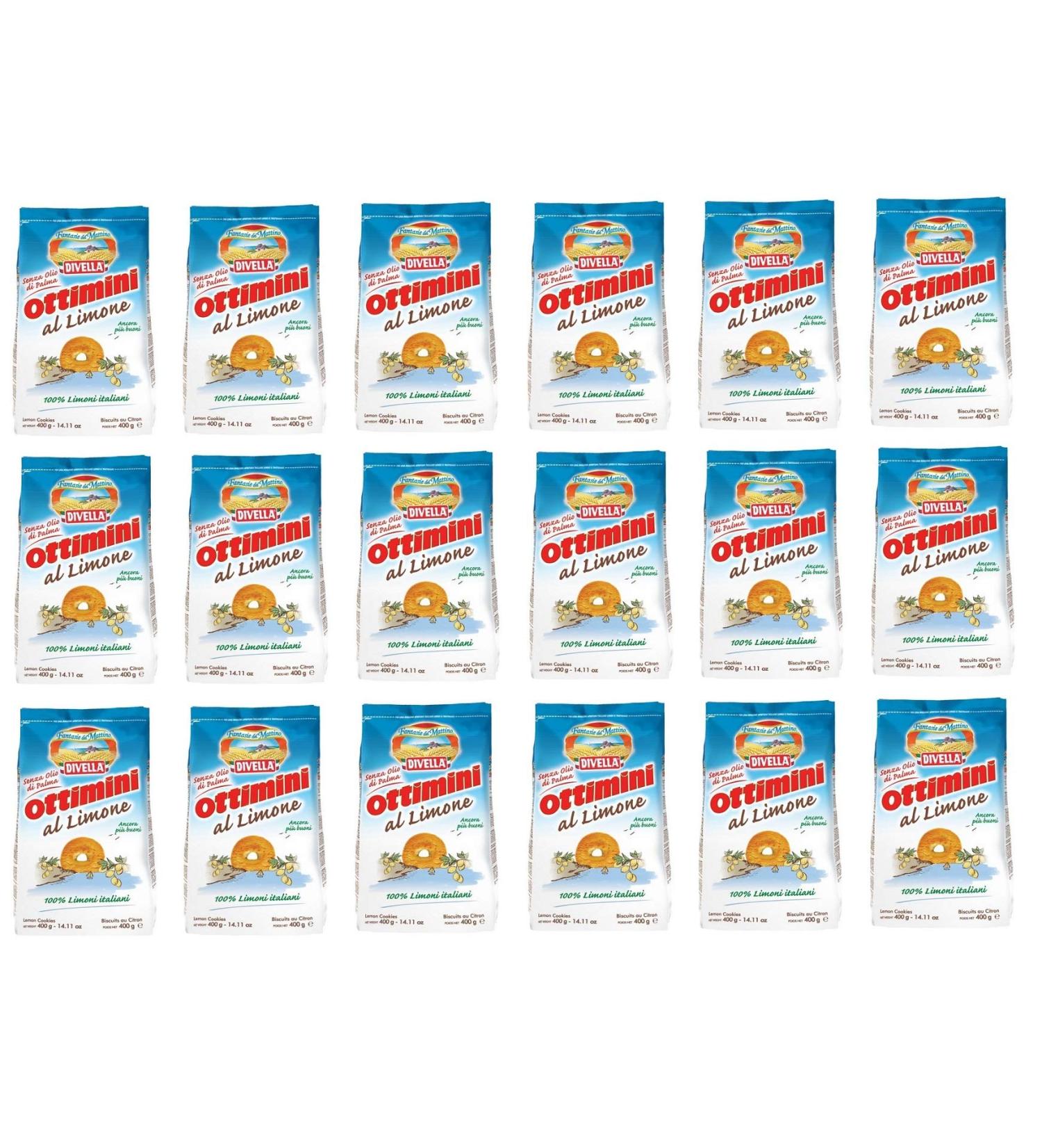 Divella Divella Ottimini al Limone 18 x 400g Italian Lemon Cookies 100% Italian Lemon Cookies