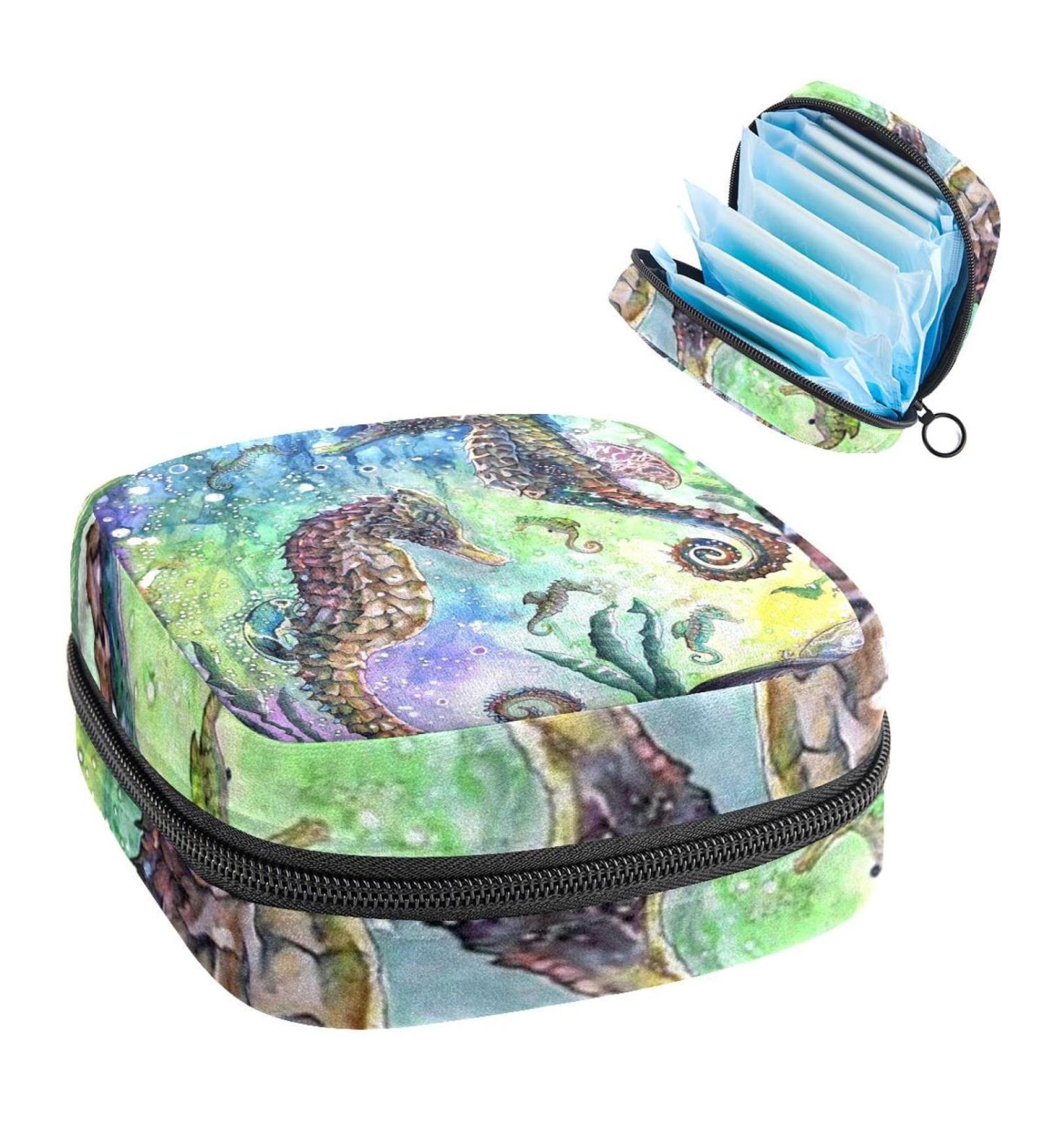 Underwater World Period Bag - Color1231 | Sanitary Napkin Storage & Travel Makeup Pouch - Buy Online on GoSupps.com