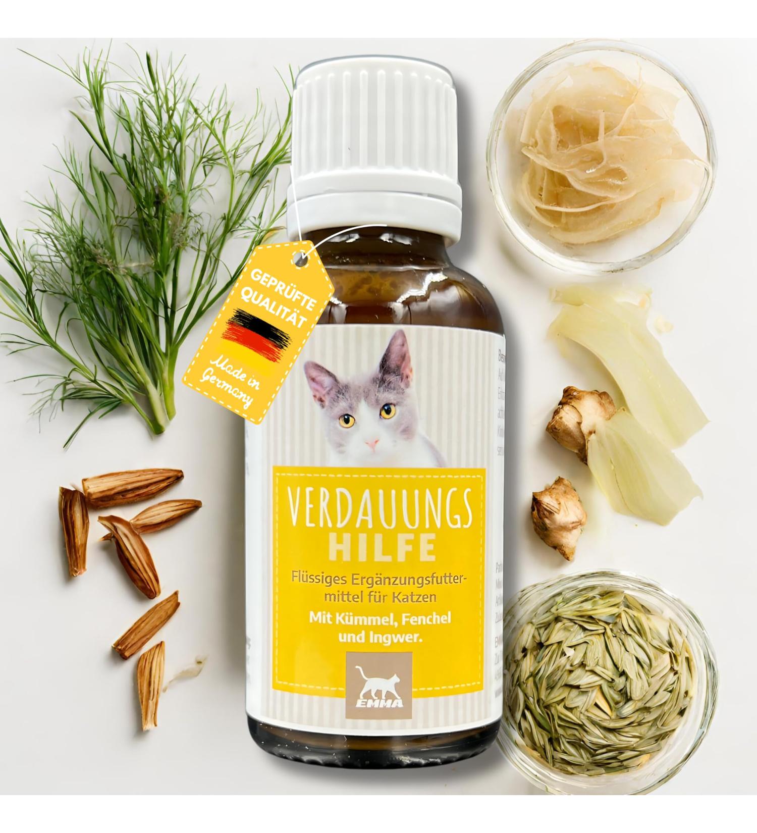 Intestinal Cure Cat Active Herbs Drops I First Aid Digestion - Gastrointestinal Intestinal Flora I Restorative Food - Diarrhea Flatulence I Intestinal Sanitation 30ml - Buy Online on GoSupps.com