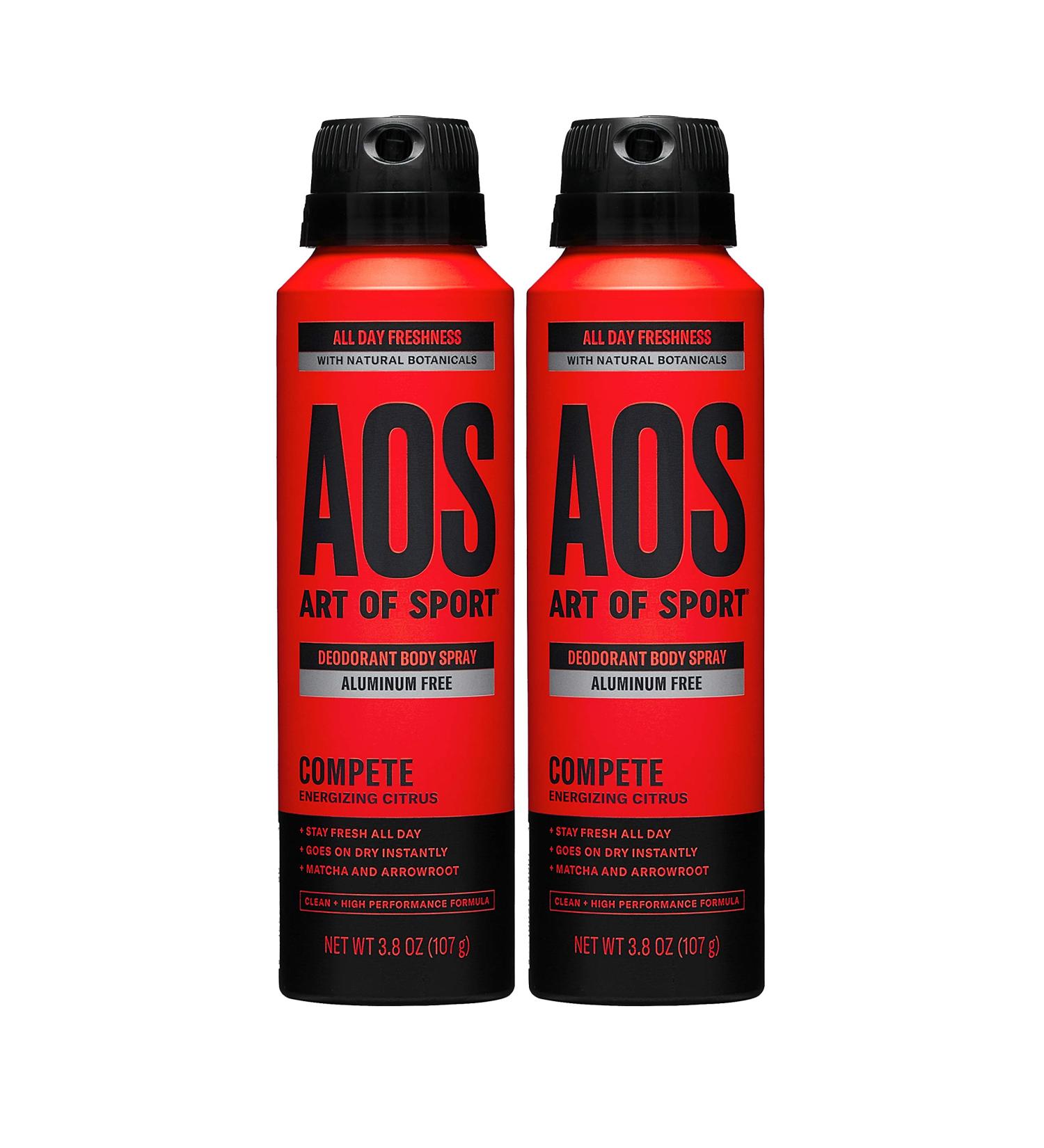 Art of Sport Men s Body Spray Deodorant Aluminum Free Citrus Fragrance Made with Natural Botanicals Made for Athletes Compete Scent 3.8 Ounce (Pack of 2) Compete 3.8 Ounce (Pack of 2) - Buy Online on GoSupps.com