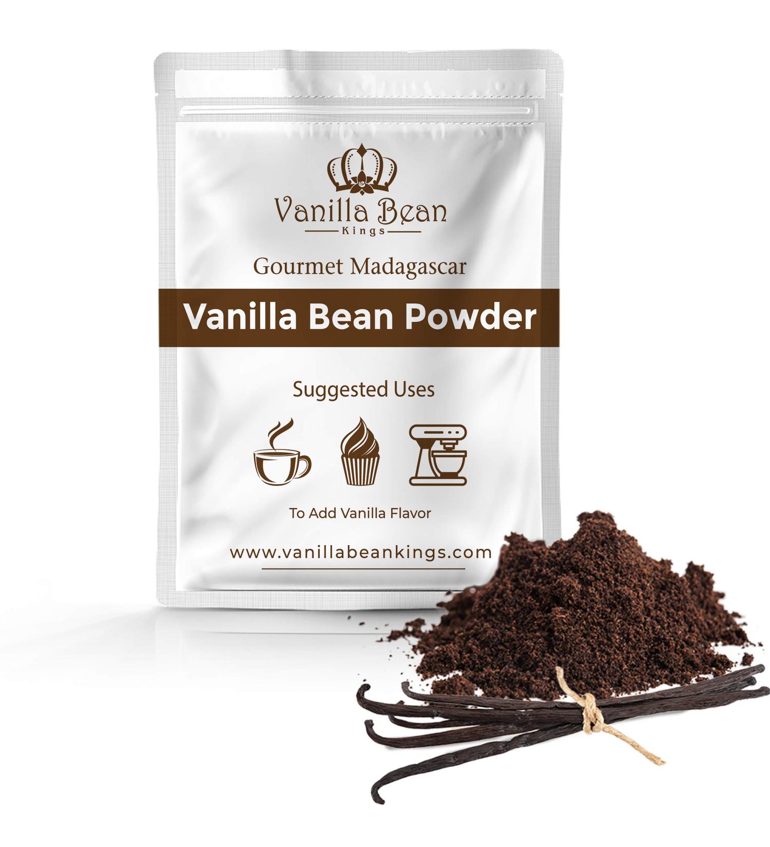 Vanilla Bean Powder - 100% Pure Ground Madagascar Vanilla for Cooking, Baking, and Flavoring - Add to Coffee, Tea, Yogurt, Shakes - Raw, Unsweetened - 1 oz - Buy Online on GoSupps.com
