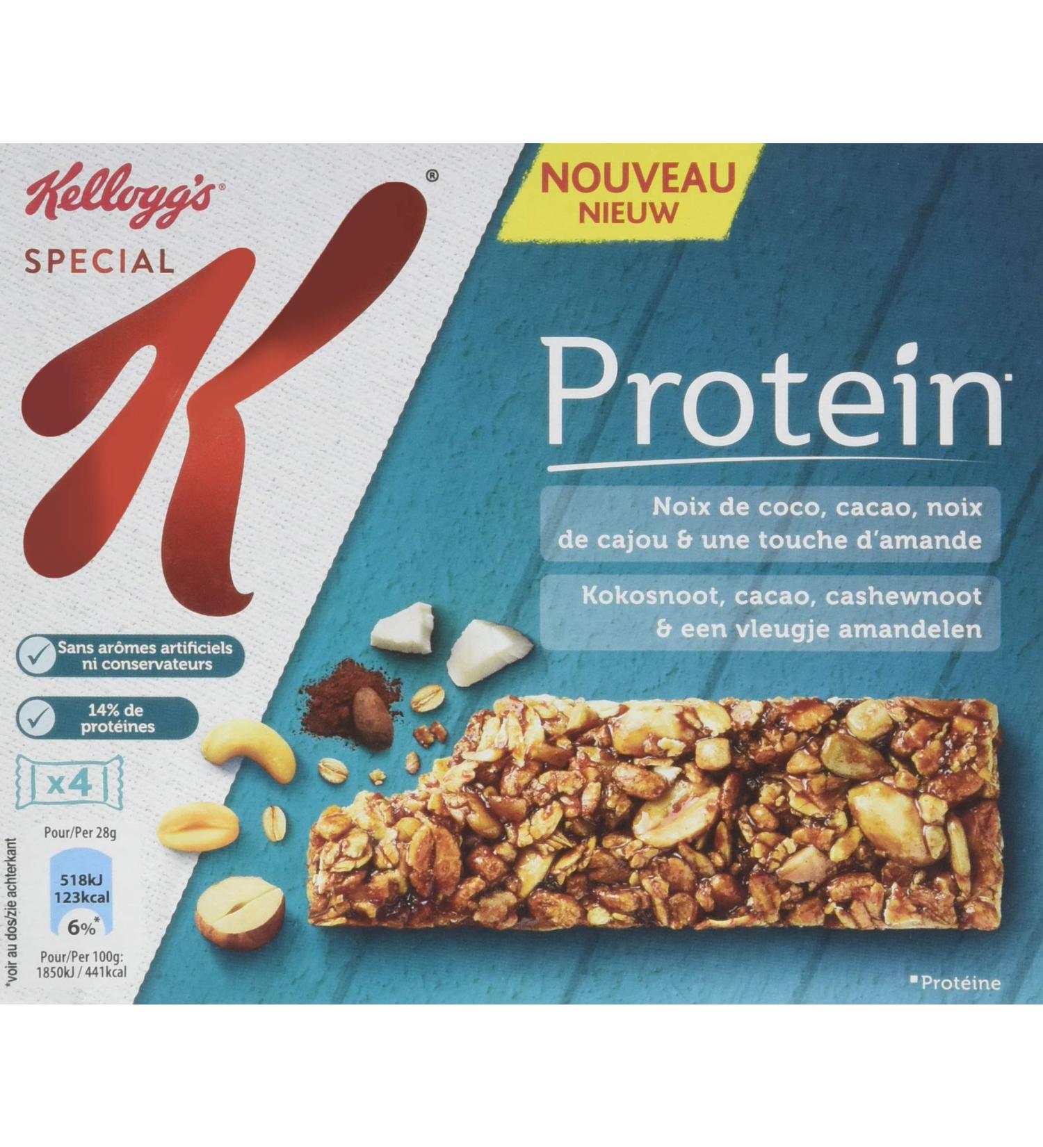 Kellogg's Special K Protein Coco Cacao Cajou 4 x 28 g - Lot de 5 - Buy Online on GoSupps.com