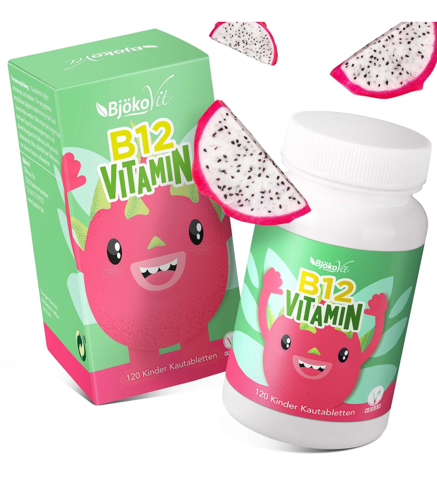 Vitamin B12 Children's Chewable Tablets - 100% Vegan Sugar-Free 120 Days Supply - High-Quality 3 g Per Tablet | Best Children's Vitamins - Buy Online on GoSupps.com