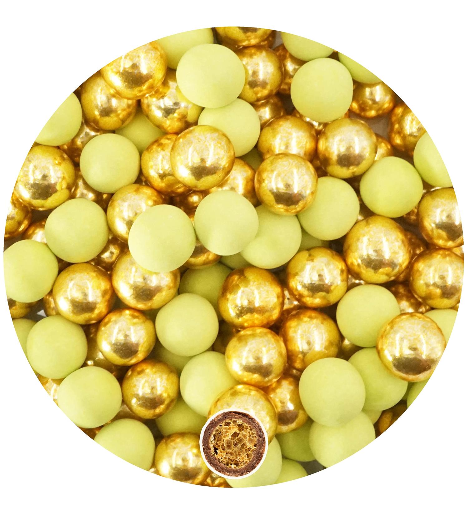 0.7kg Crispy Chocolate Balls - Green-Gold Shine - Perfect for Weddings Baptisms & Communions - GuST Gifts - Buy Online on GoSupps.com