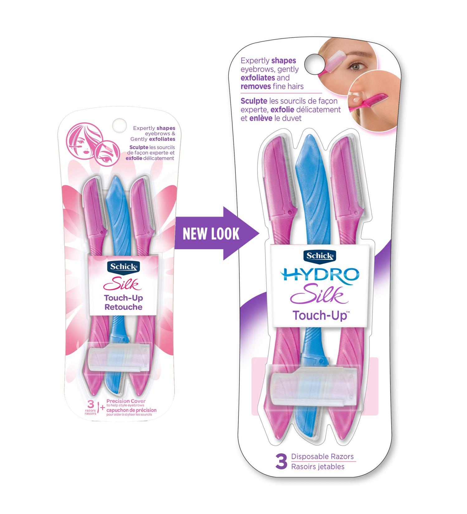 Schick Hydro Silk Touch-Up Tool - 3 Pack Exfoliating Dermaplaning for Smooth Skin - Buy Online on GoSupps.com
